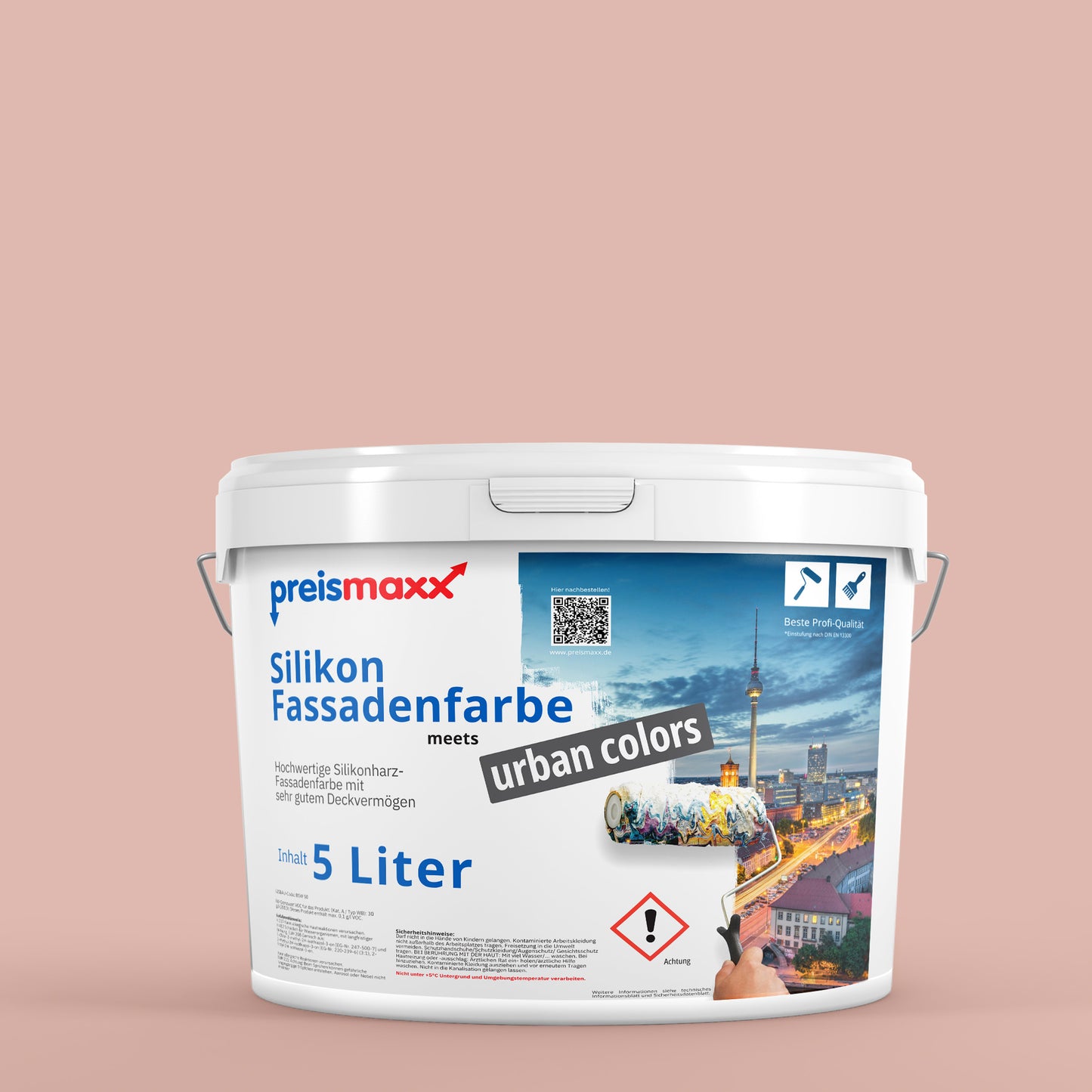 Silikonharz Fassadenfarbe, Beigerosa Rosa, beige pink - Abperleffekt