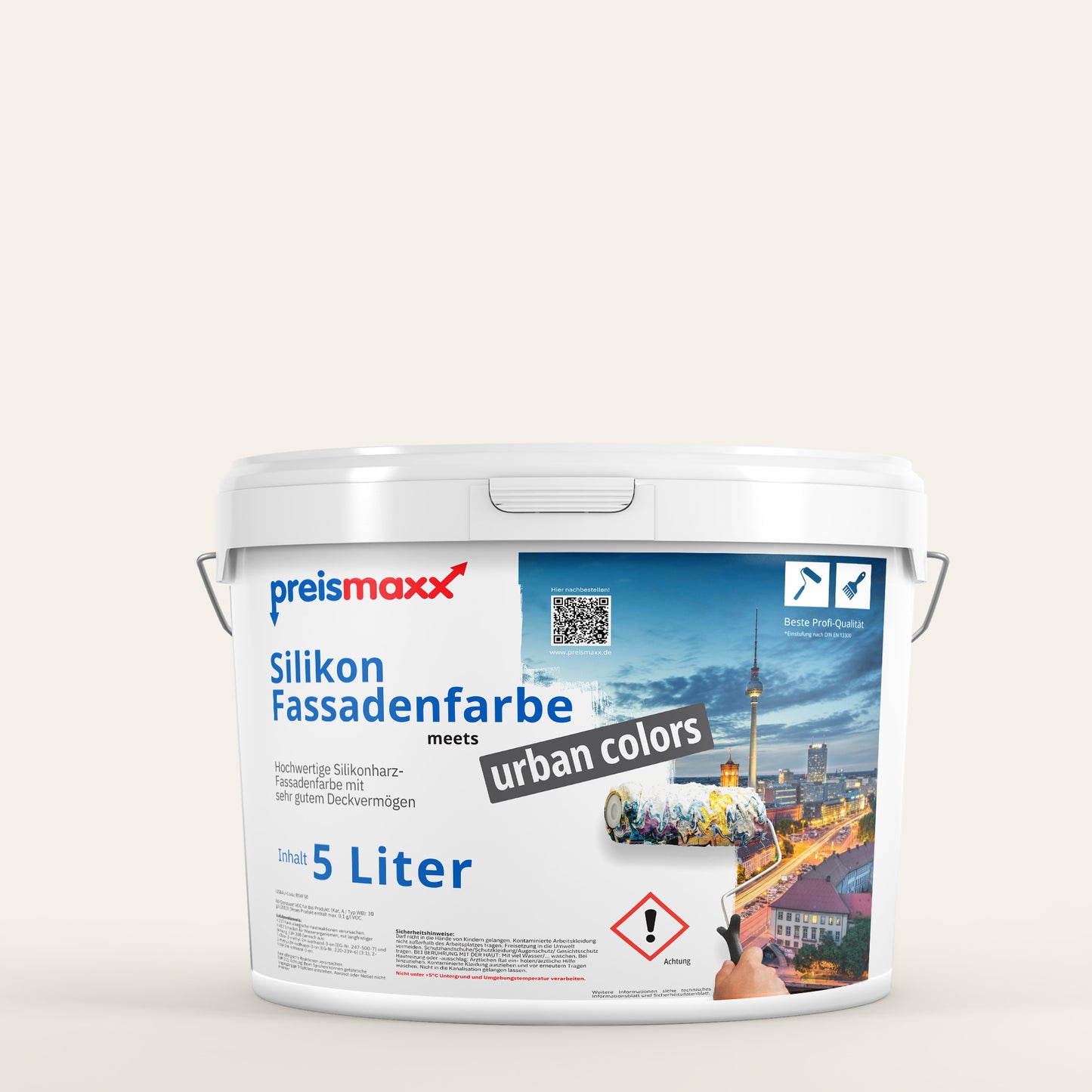 Silikonharz Fassadenfarbe, Altweiß Weiß, antique white - Abperleffekt