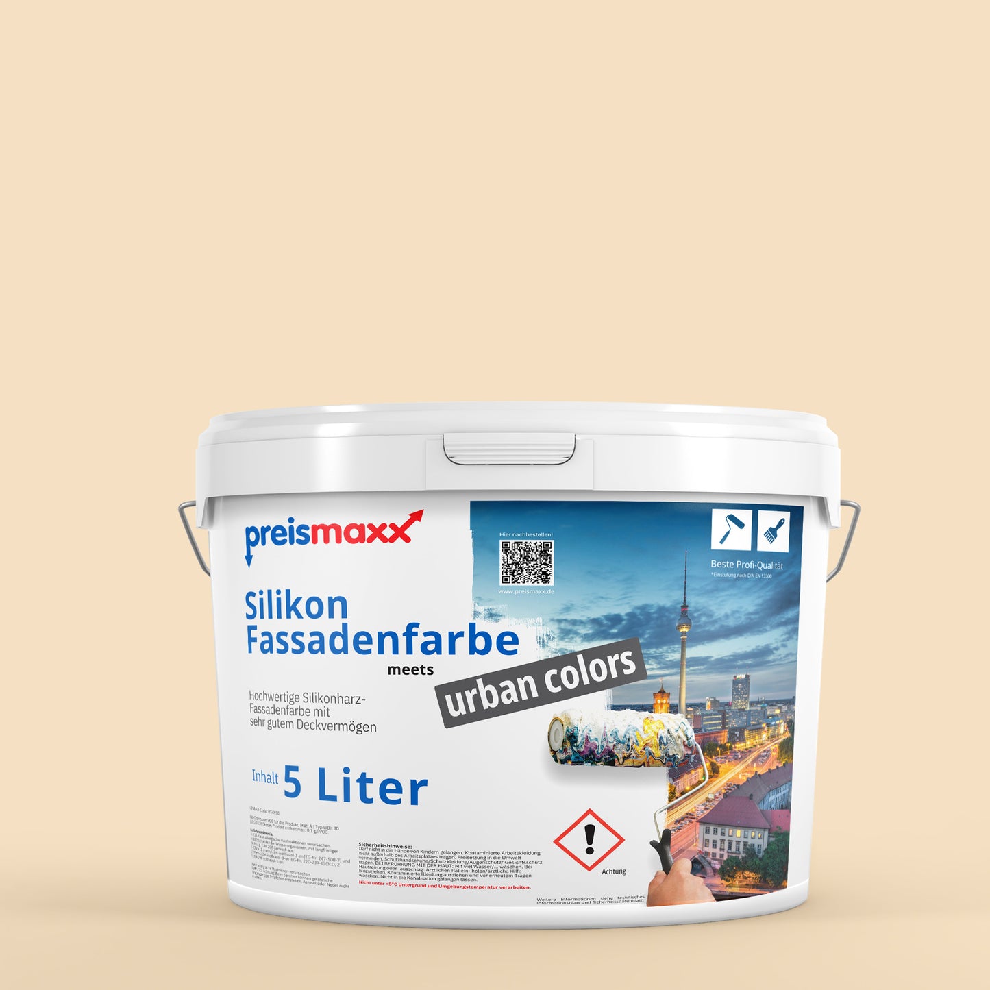 Silikonharz Fassadenfarbe, Wüstensand Gelb, desert sand - Abperleffekt