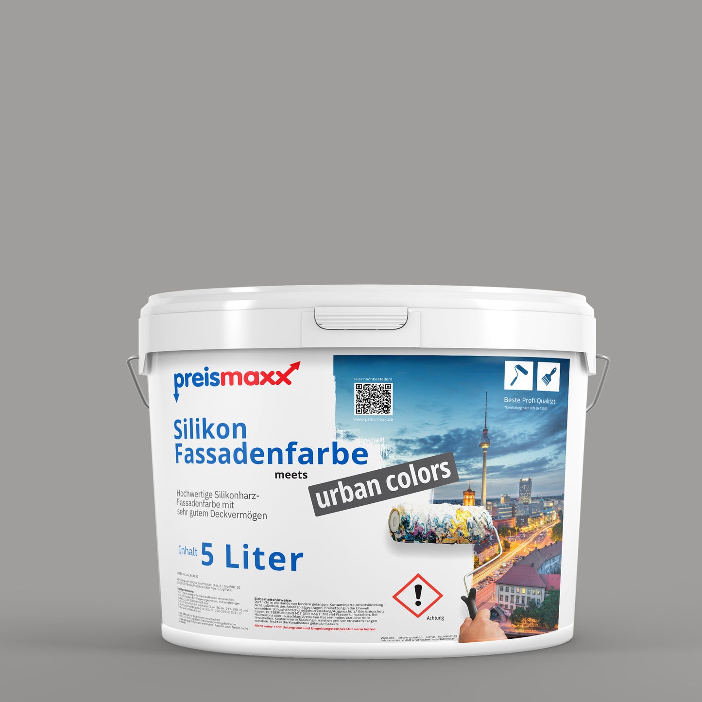 Silikonharz Fassadenfarbe, Wolfsgrau Grau, wolf grey - Abperleffekt