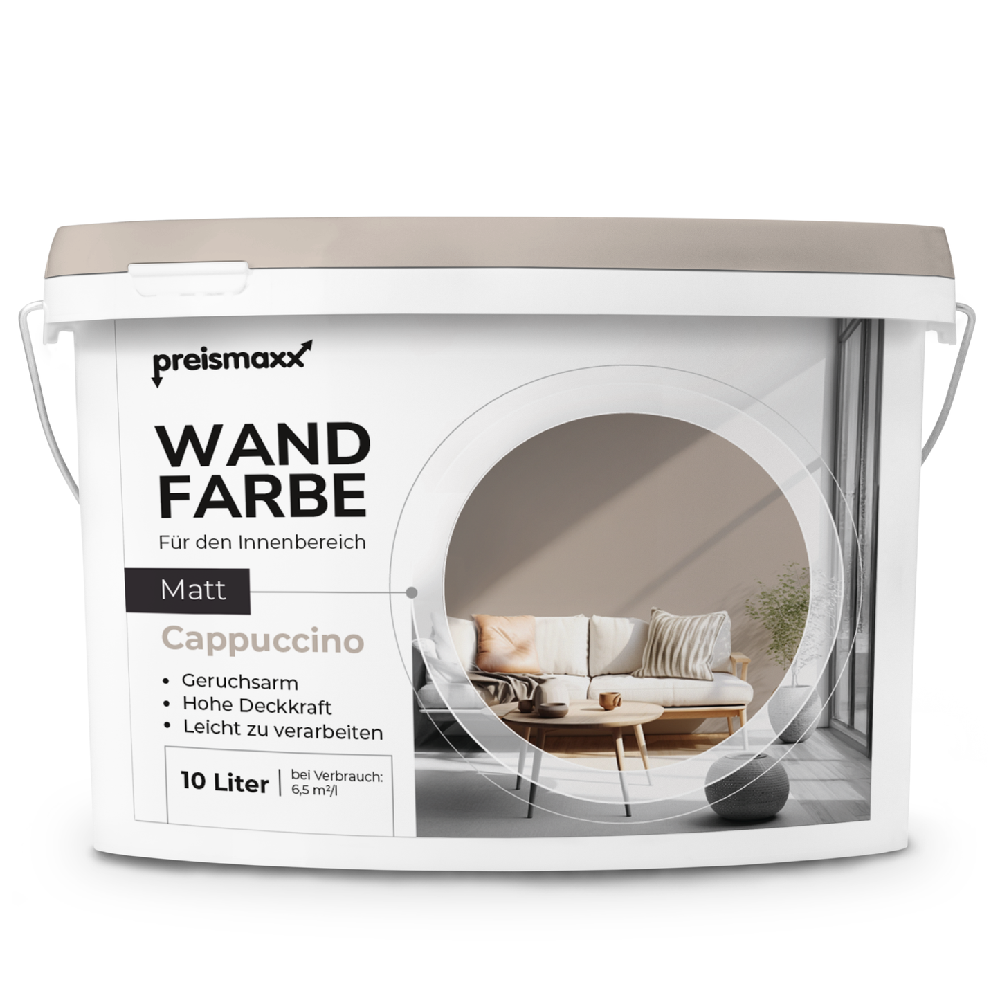Wandfarbe Profiweiß Braun cappuccino