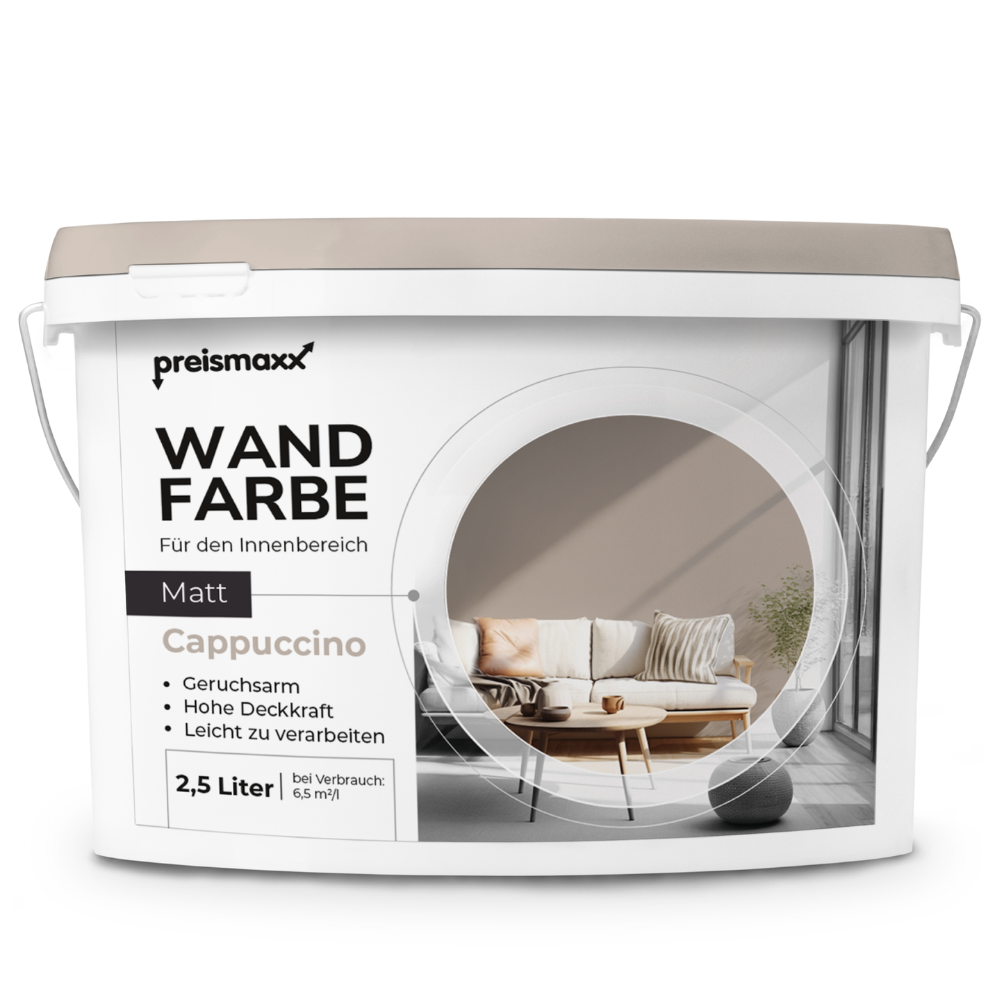 Wandfarbe Profiweiß Braun cappuccino