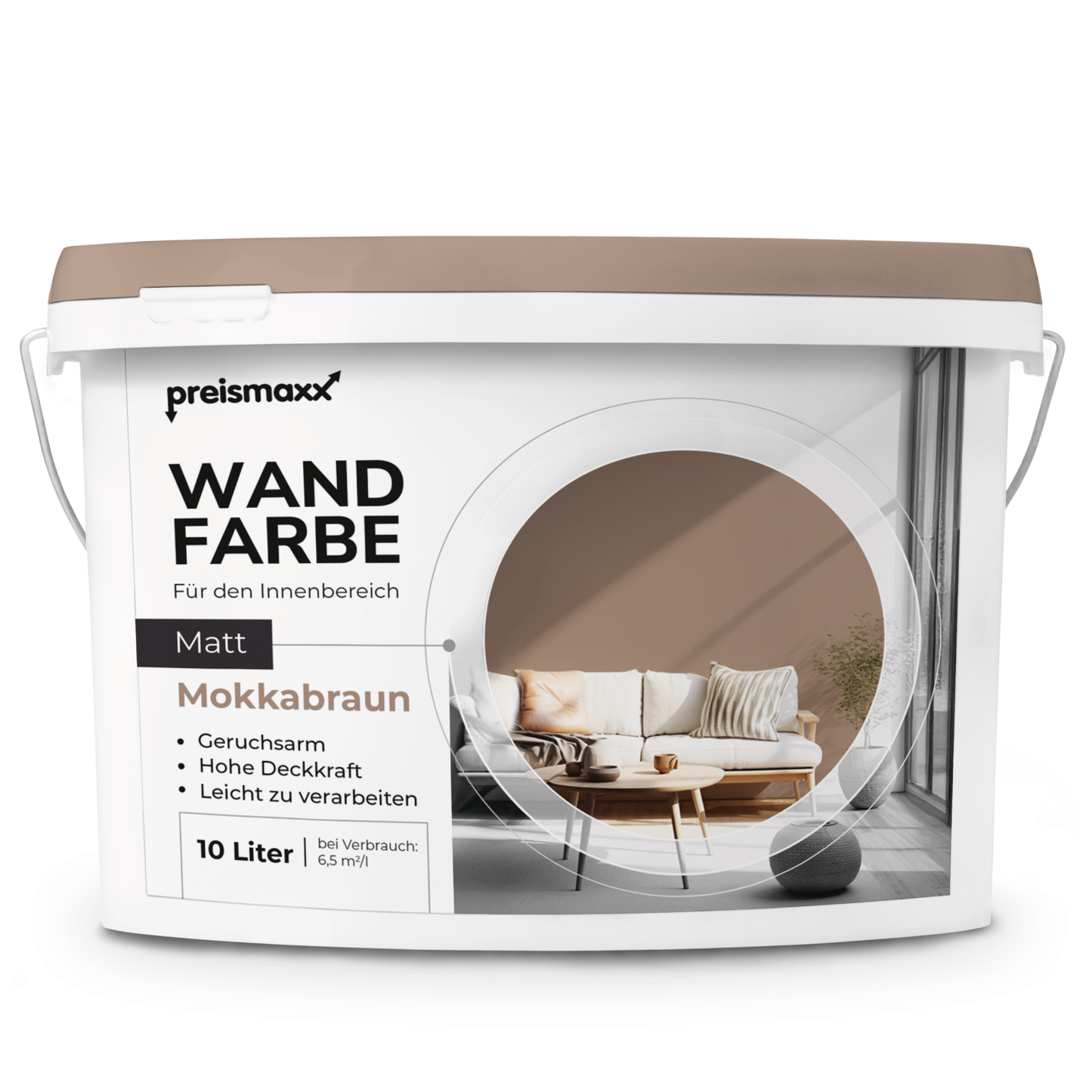 Wandfarbe Profiweiß Mokkabraun