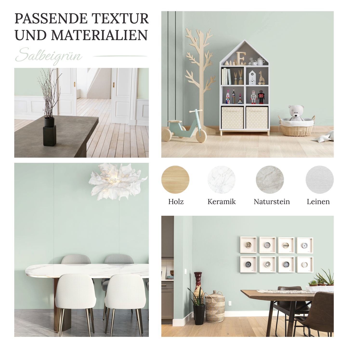 Wandfarbe Profiweiß Grün Sage-green Salbeigrün