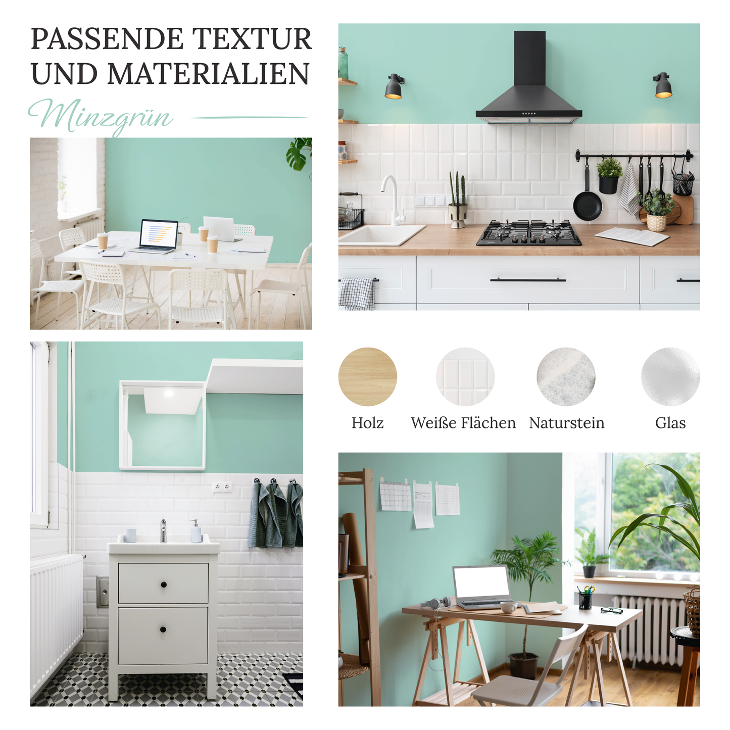 Wandfarbe Profiweiß Grün Mint-green Minzgrün
