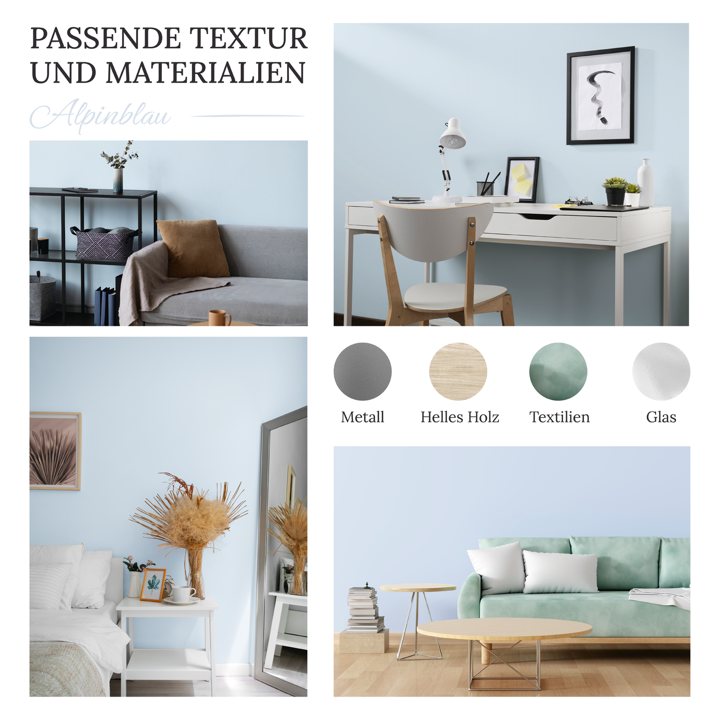 Wandfarbe Profiweiß Blau Alpine-blue Alpinblau