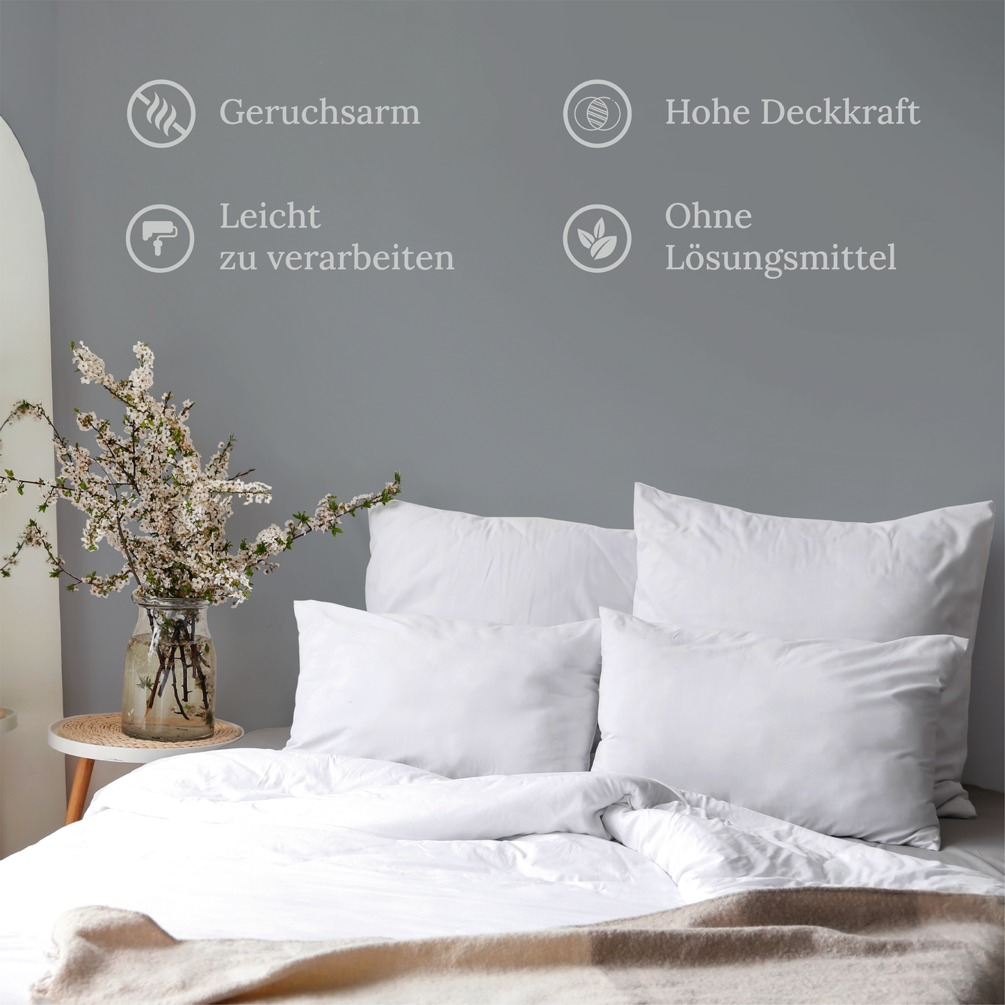 Wandfarbe Profiweiß Grau Asphalt-grey Asphaltgrau