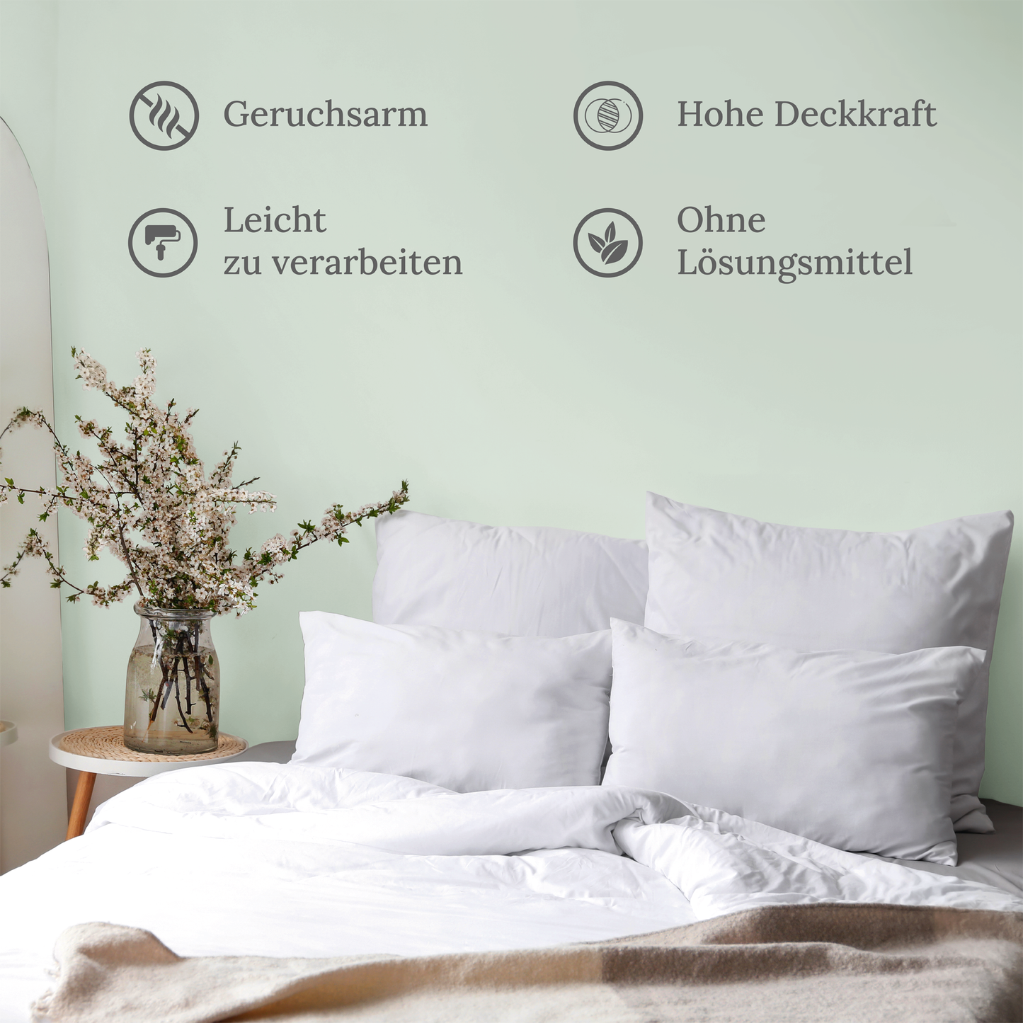 Wandfarbe Profiweiß Grün Sage-green Salbeigrün