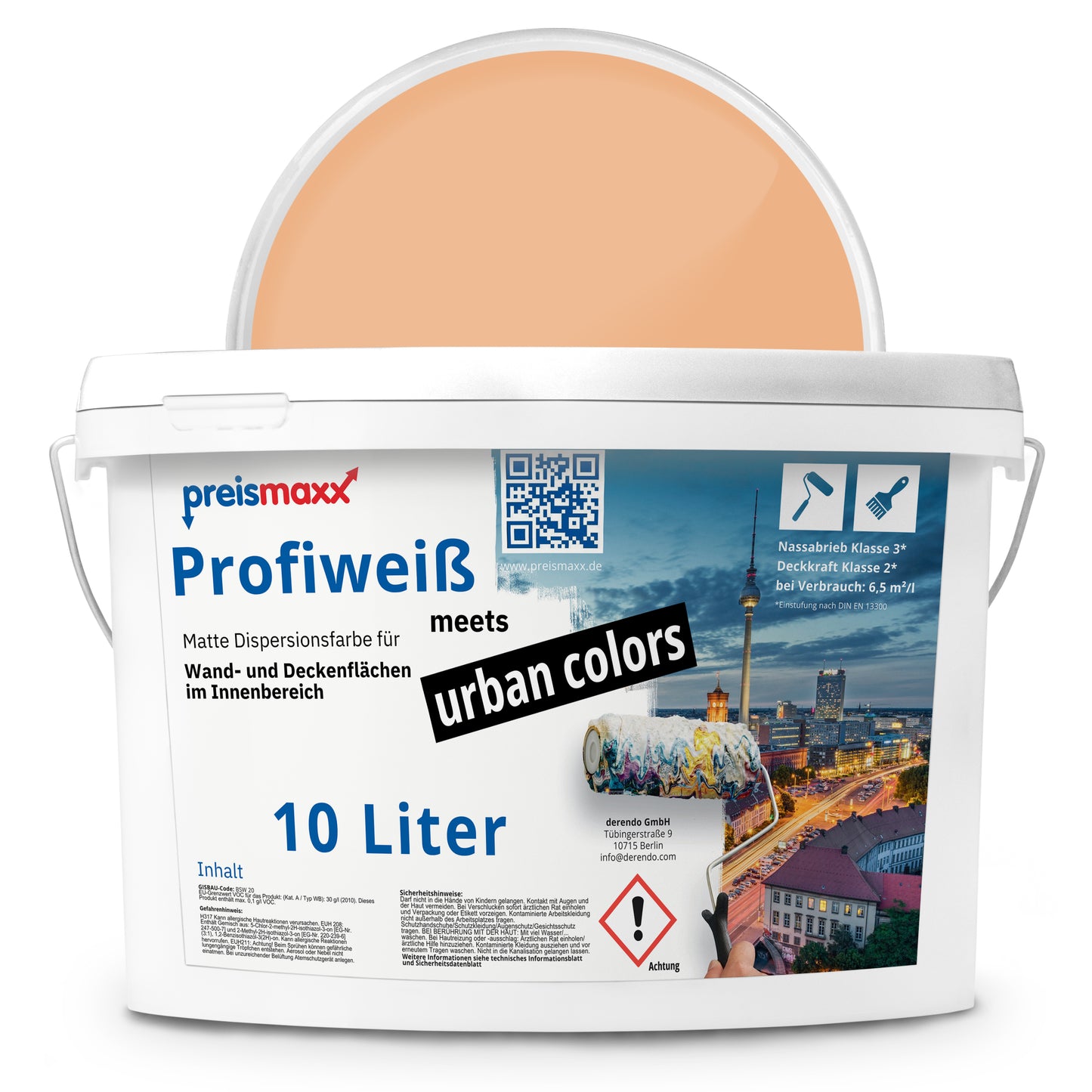 Wandfarbe Profiweiß Orange apricot Aprikose