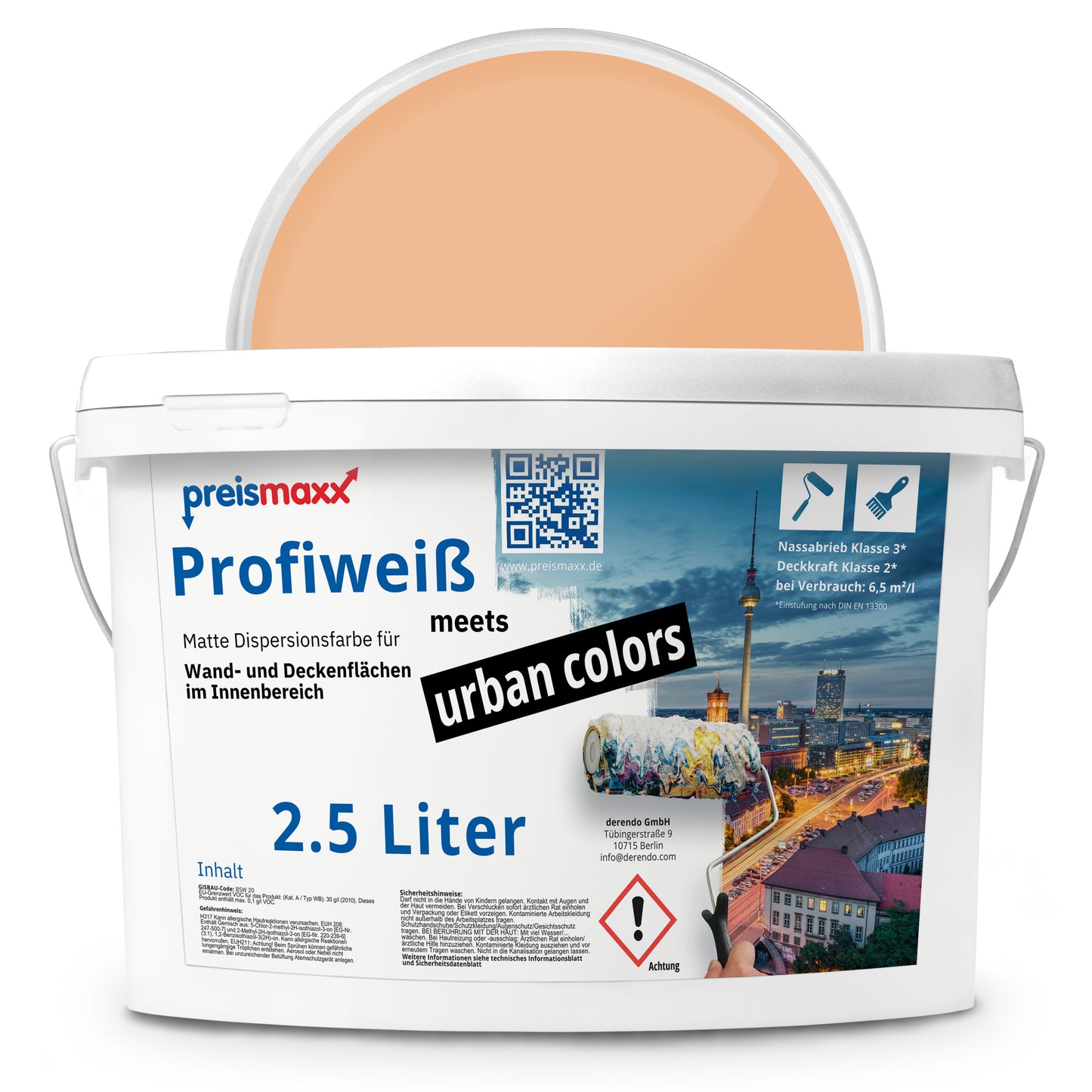 Wandfarbe Profiweiß Orange apricot Aprikose