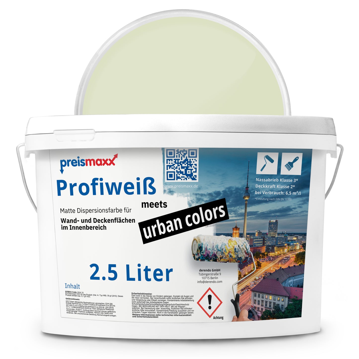 Wandfarbe Profiweiß Grün Light-green Hellgrün