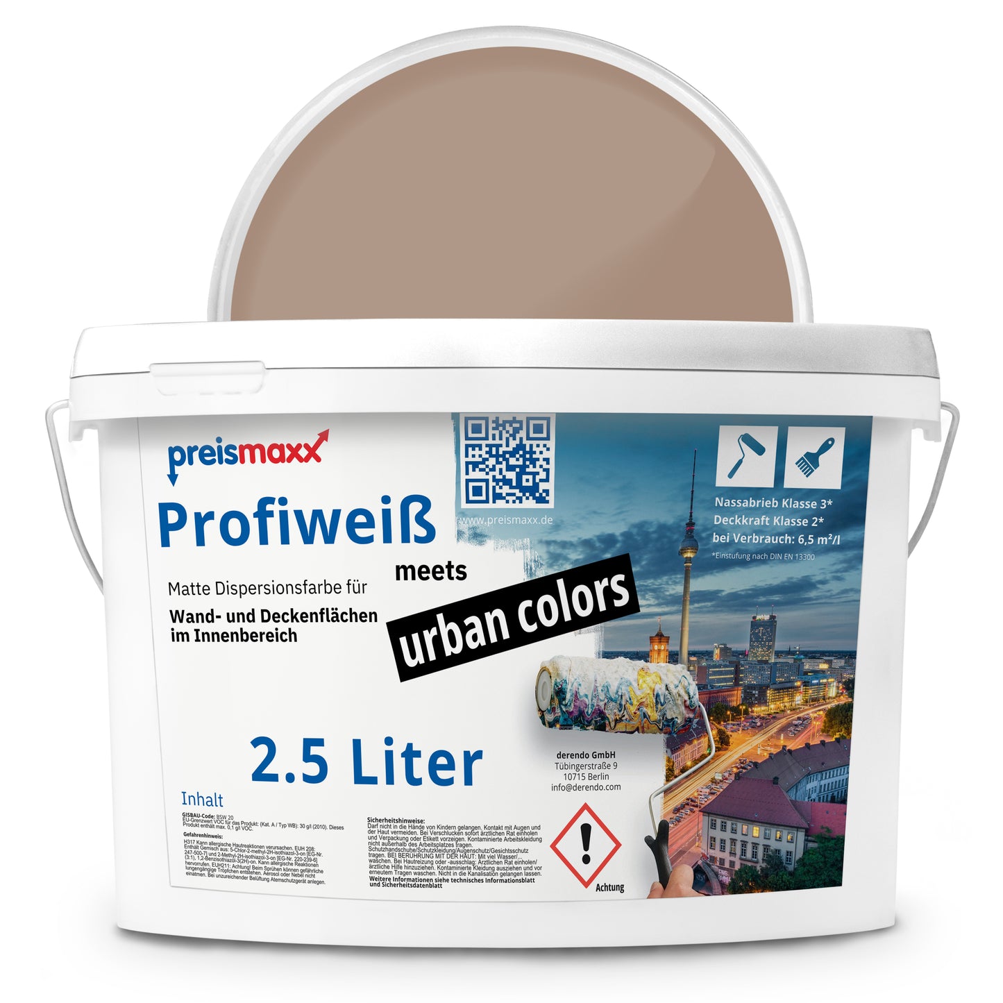 Wandfarbe Profiweiß Braun Mocha-brown Mokkabraun