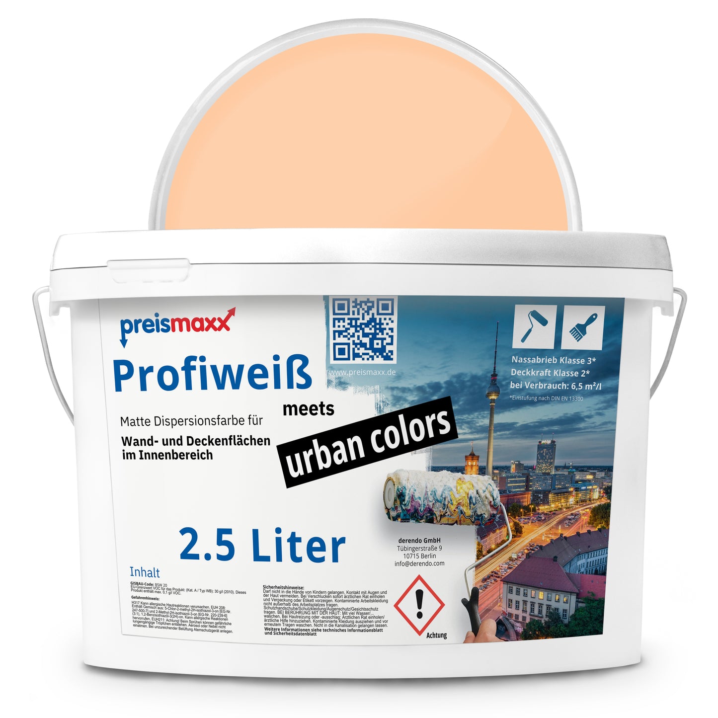 Wandfarbe Profiweiß Orange Pastel-orange Pastellorange