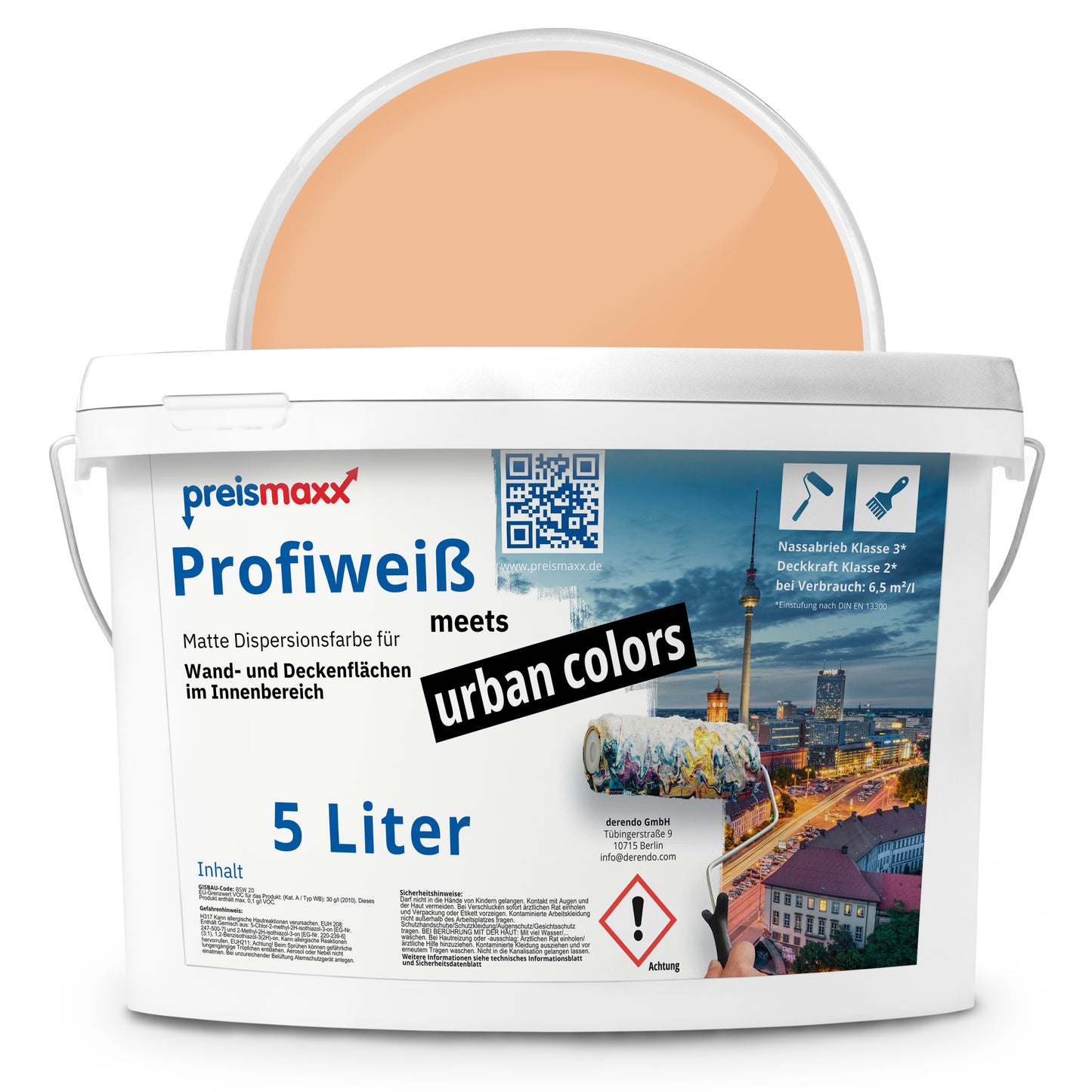 Wandfarbe Profiweiß Orange apricot Aprikose