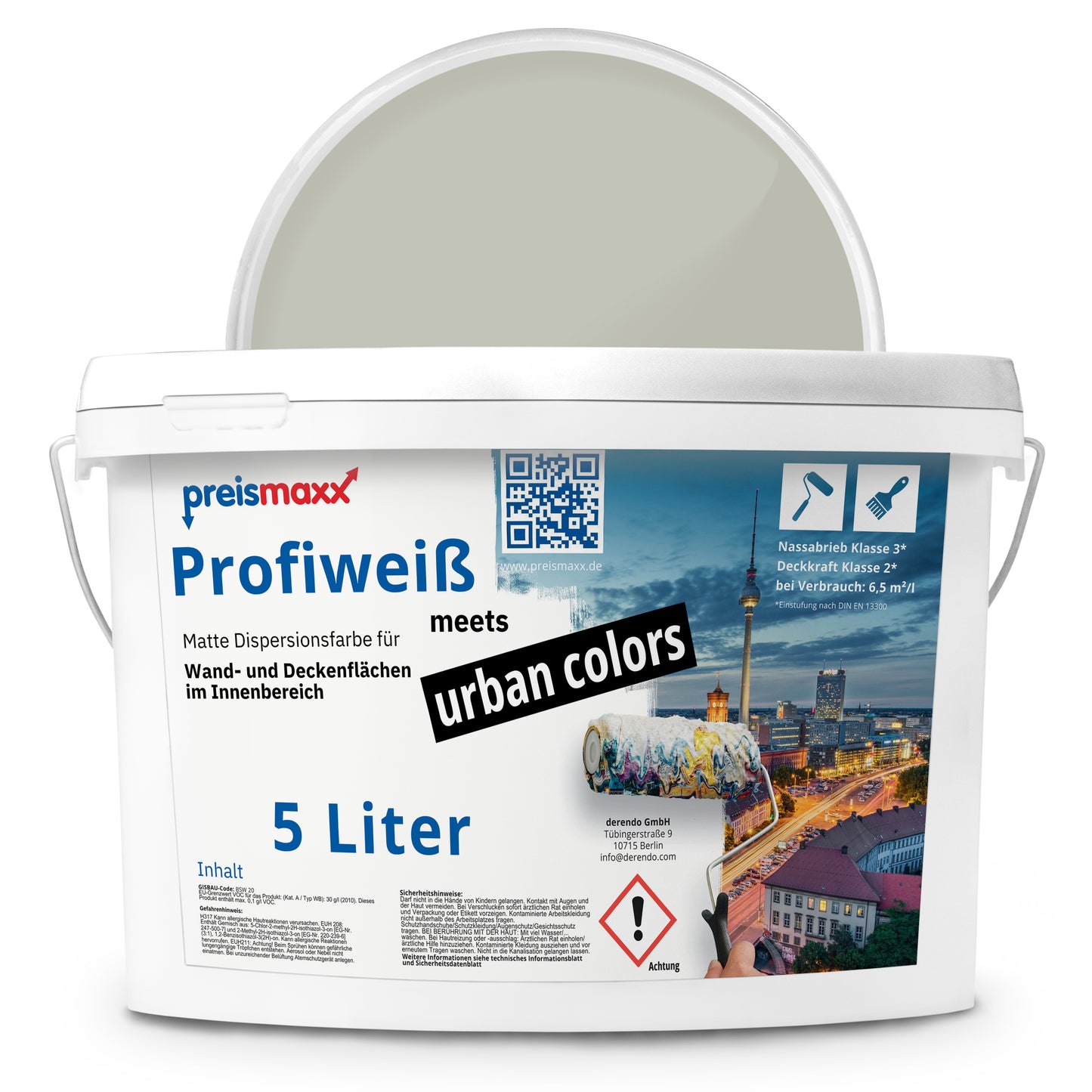 Wandfarbe Profiweiß Grün Brown-green Braungrün