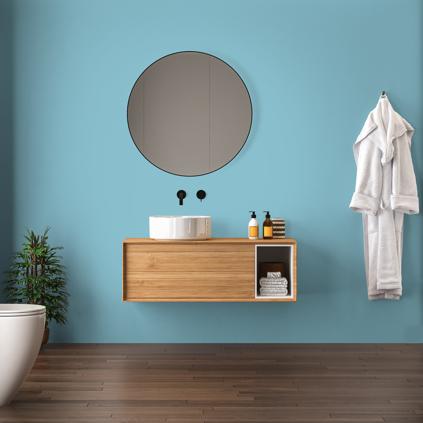 Wandfarbe Profiweiß Blau Caribbean-blue Karibikblau