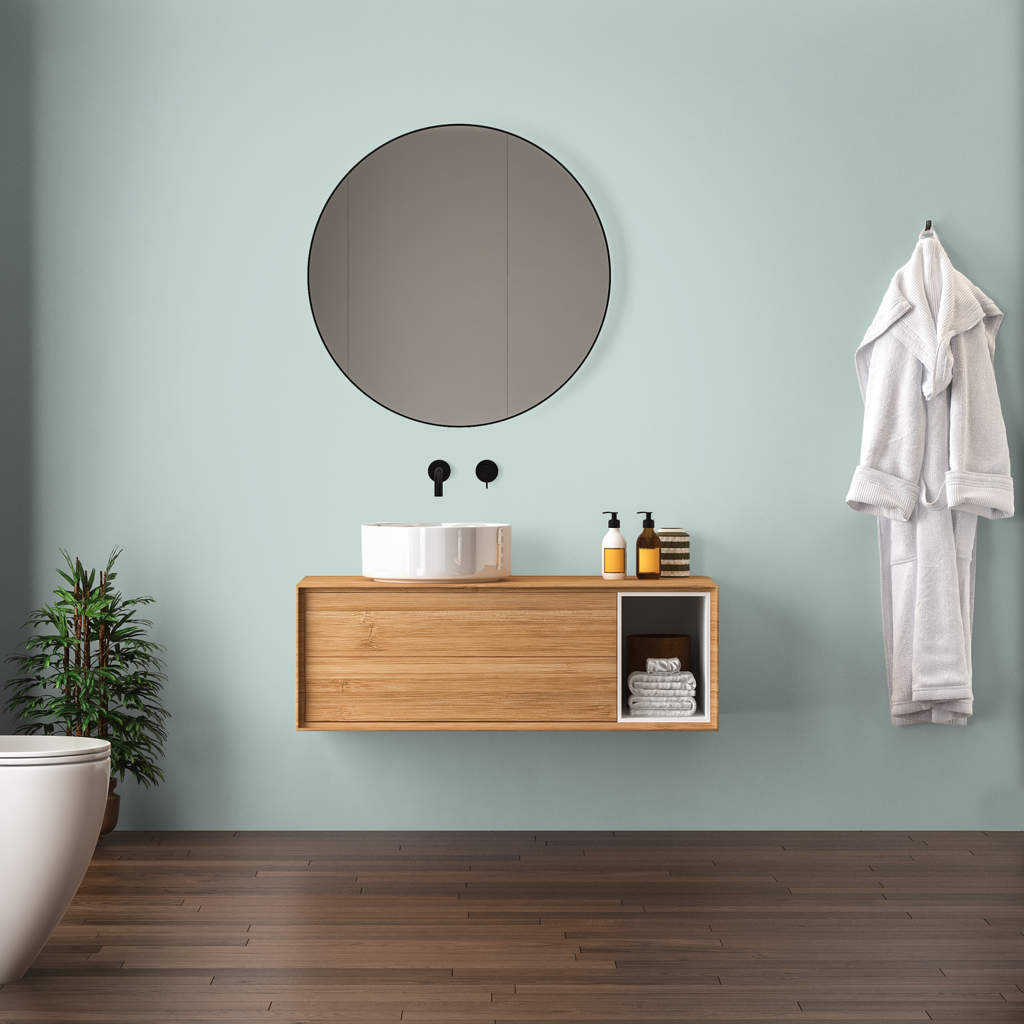 Wandfarbe Profiweiß Grün Lake-green Seegrün