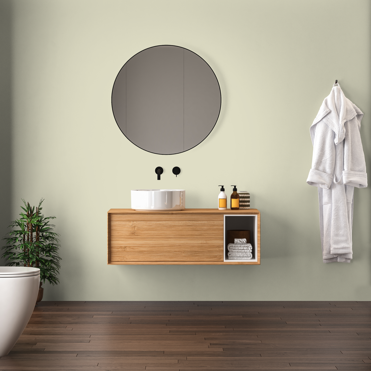 Wandfarbe Profiweiß Grün Mauve-green Mauvegrün