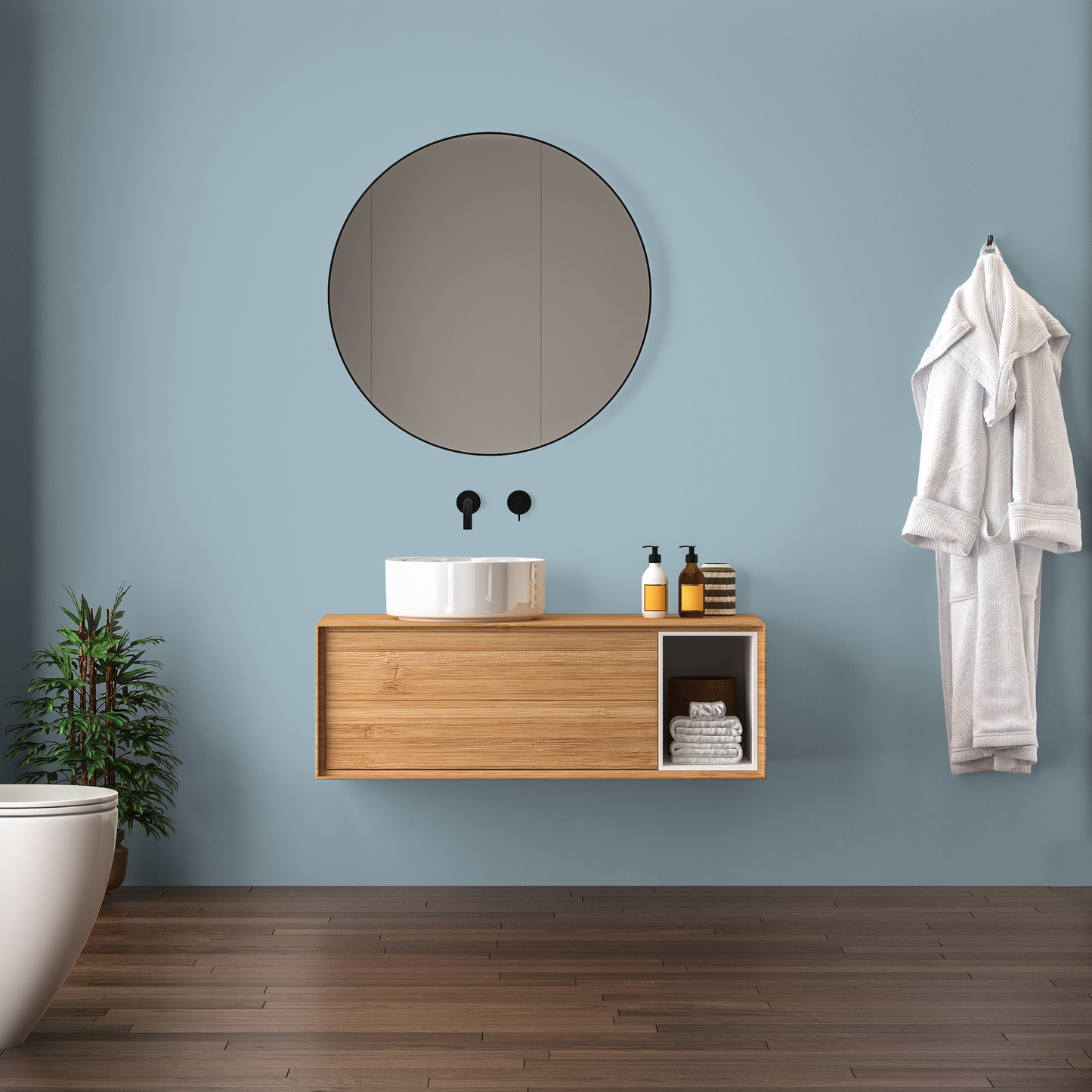 Wandfarbe Profiweiß Blau Mist-blue Nebelblau
