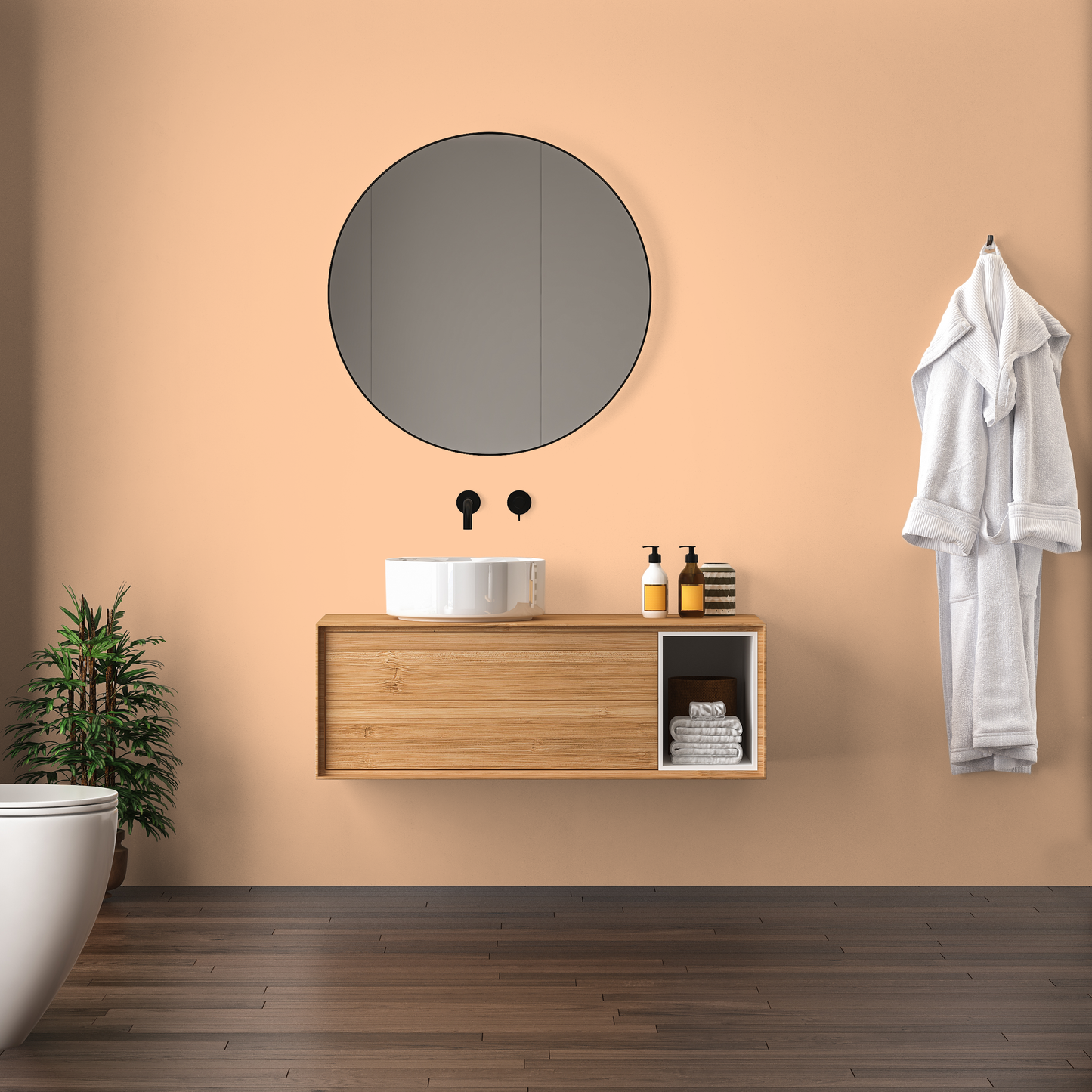 Wandfarbe Profiweiß Orange peach Pfirsich