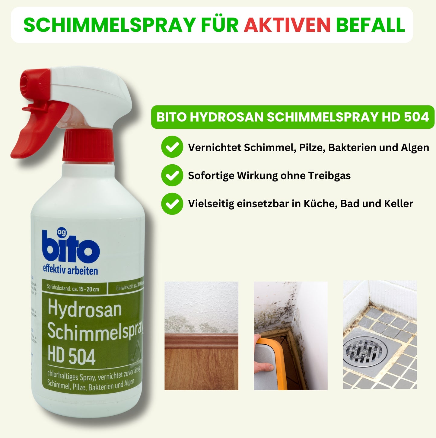 Schimmelentferner bito Hydrosan Schimmelspray HD 504