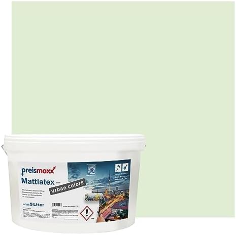 Preismaxx Latexfarbe matt Wandfarbe grün, Eisgrün
