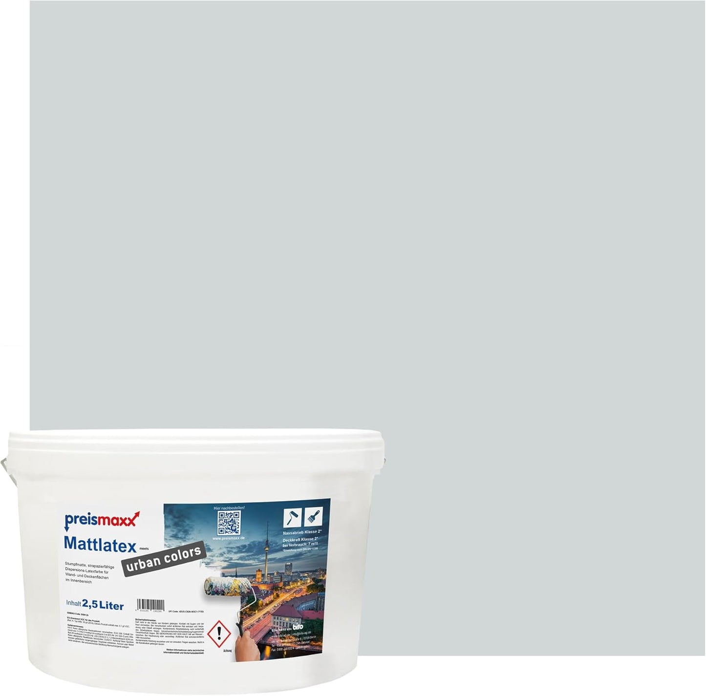 Preismaxx Latexfarbe matt Wandfarbe grau, Elefantengrau
