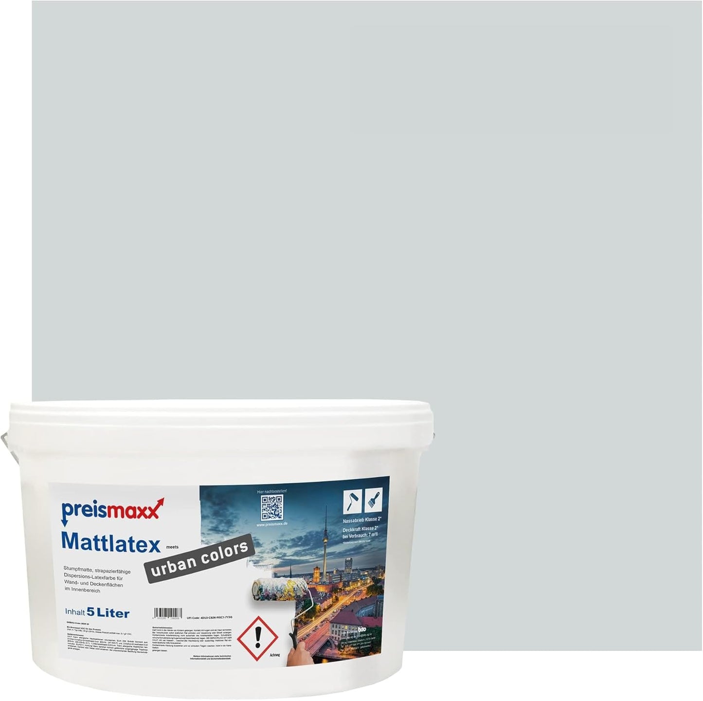 Preismaxx Latexfarbe matt Wandfarbe grau, Elefantengrau