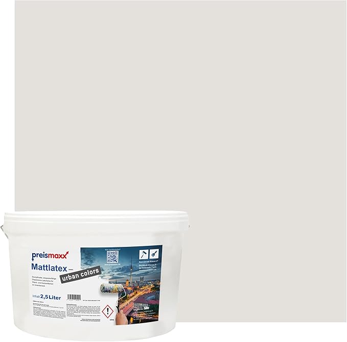 Preismaxx Latexfarbe matt Wandfarbe grau, greige