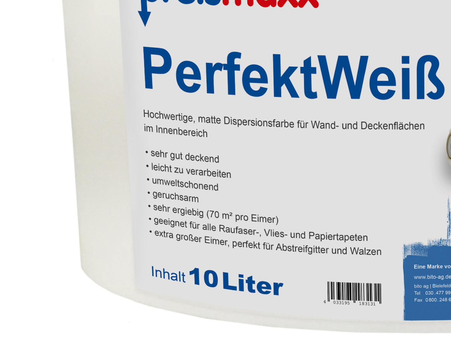 Perfektweiß Wandfarbe weiß 10L