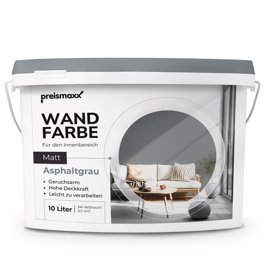 Wandfarbe Profiweiß Grau Asphalt-grey Asphaltgrau