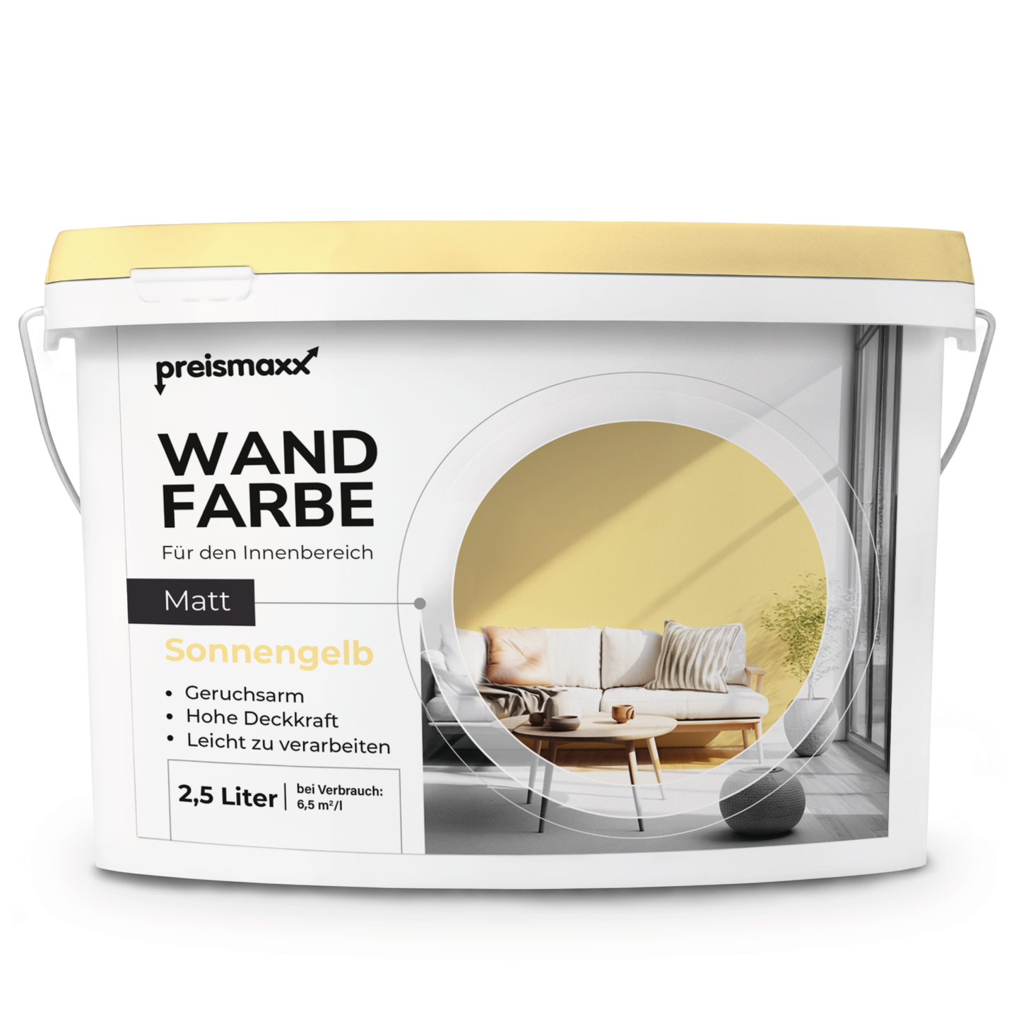 Wandfarbe Profiweiß Gelb Sonnengelb