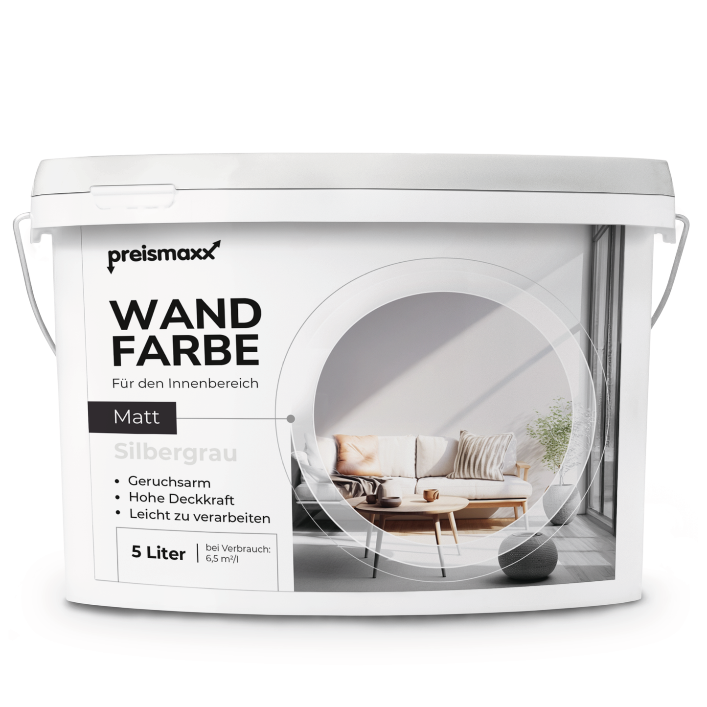 Wandfarbe Profiweiß Silbergrau