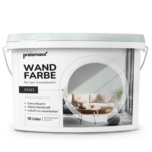 Wandfarbe Profiweiß Grau Aqua-grey Aquagrau