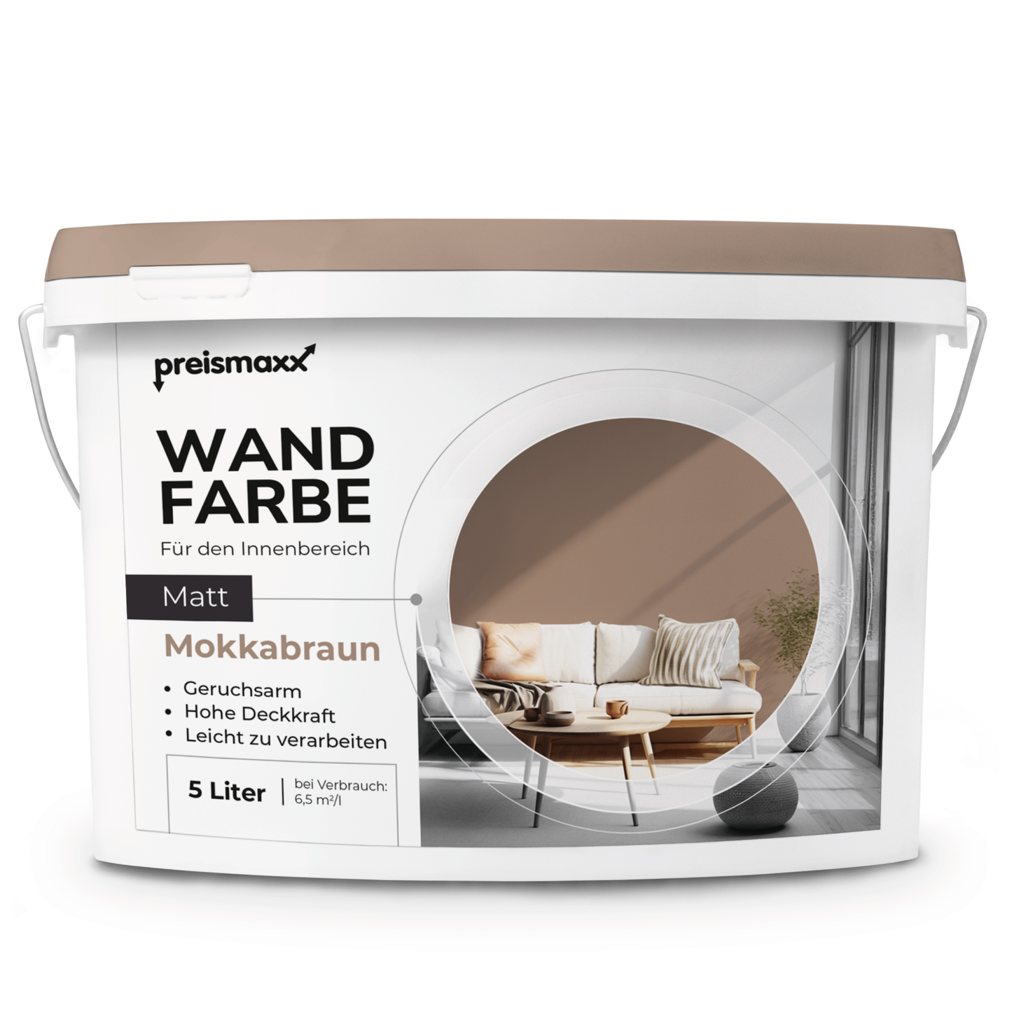 Wandfarbe Profiweiß Mokkabraun