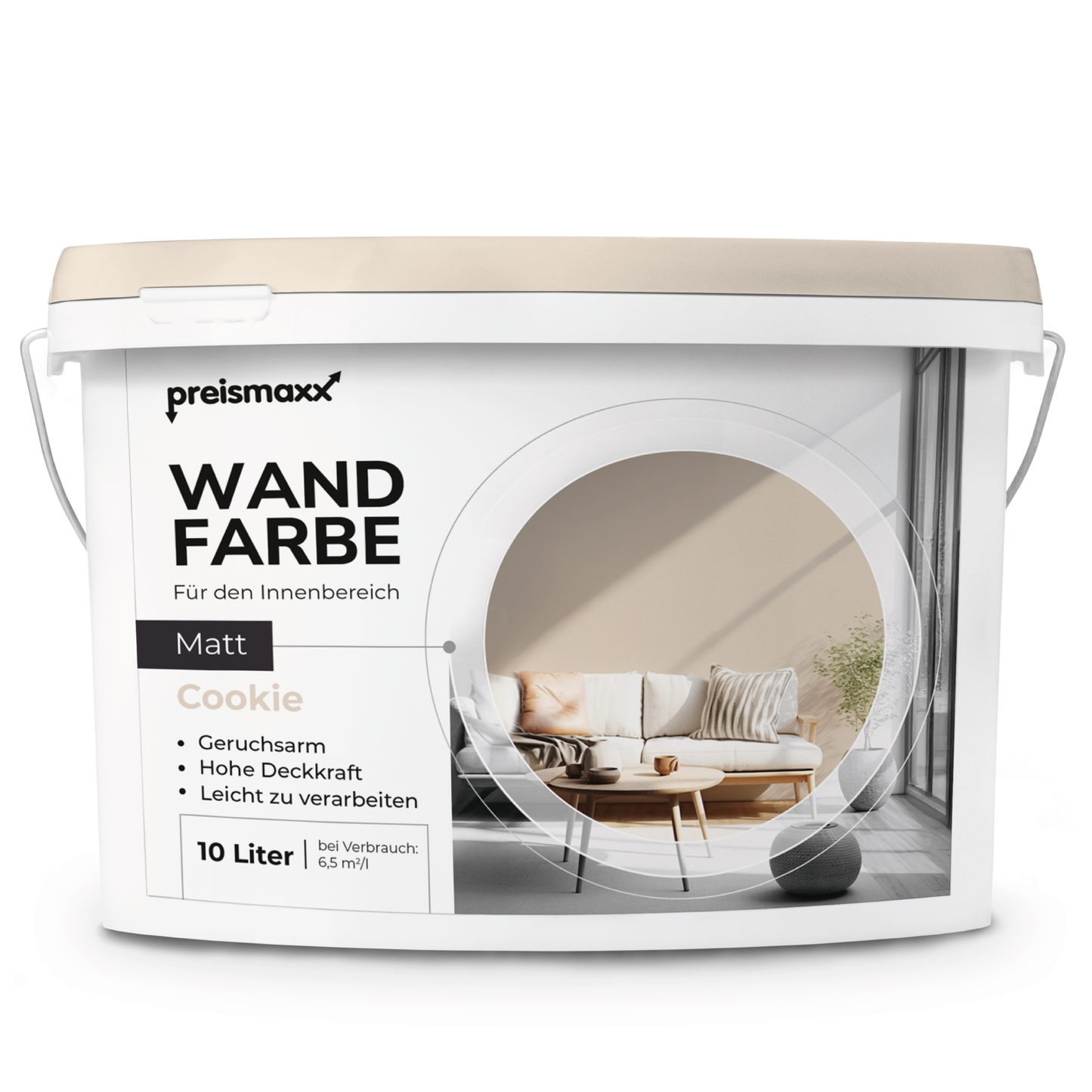 Wandfarbe Profiweiß Beige cookie