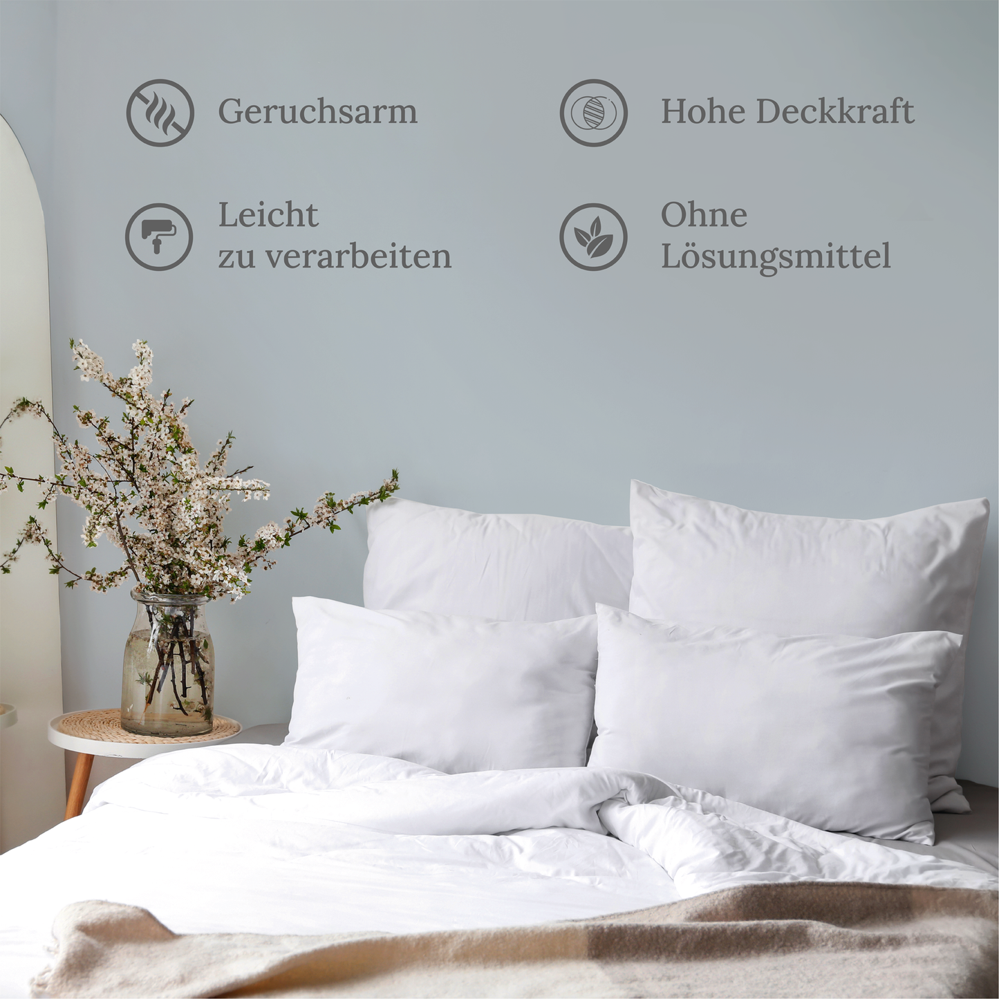 Wandfarbe Profiweiß Grau Conrete-grey Betongrau