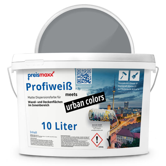 Wandfarbe Profiweiß Grau Asphalt-grey Asphaltgrau