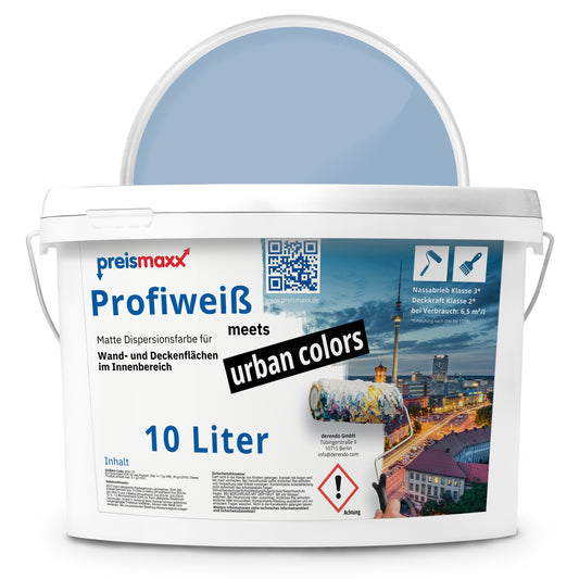 Wandfarbe Profiweiß Blau Pigeon-blue Taubenblau