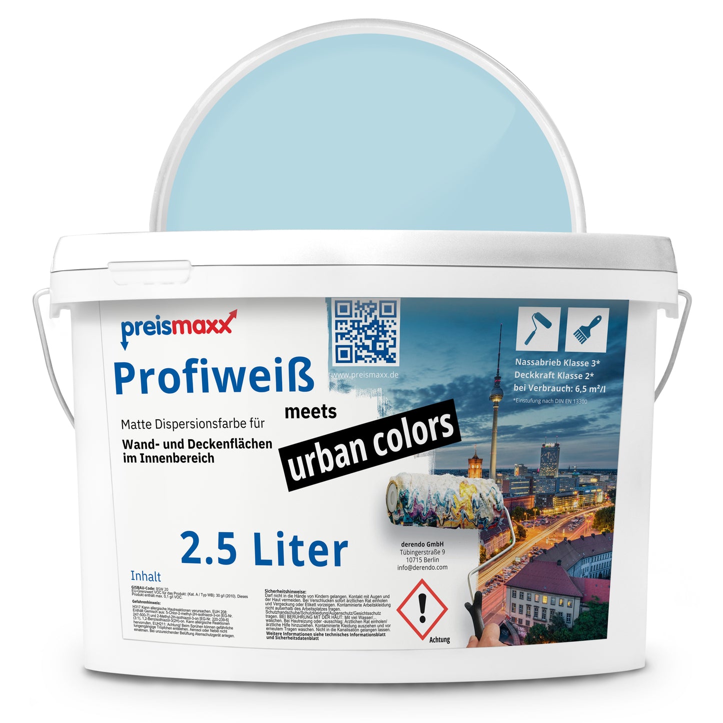 Wandfarbe Profiweiß Blau Maldives-blue Maledivenblau