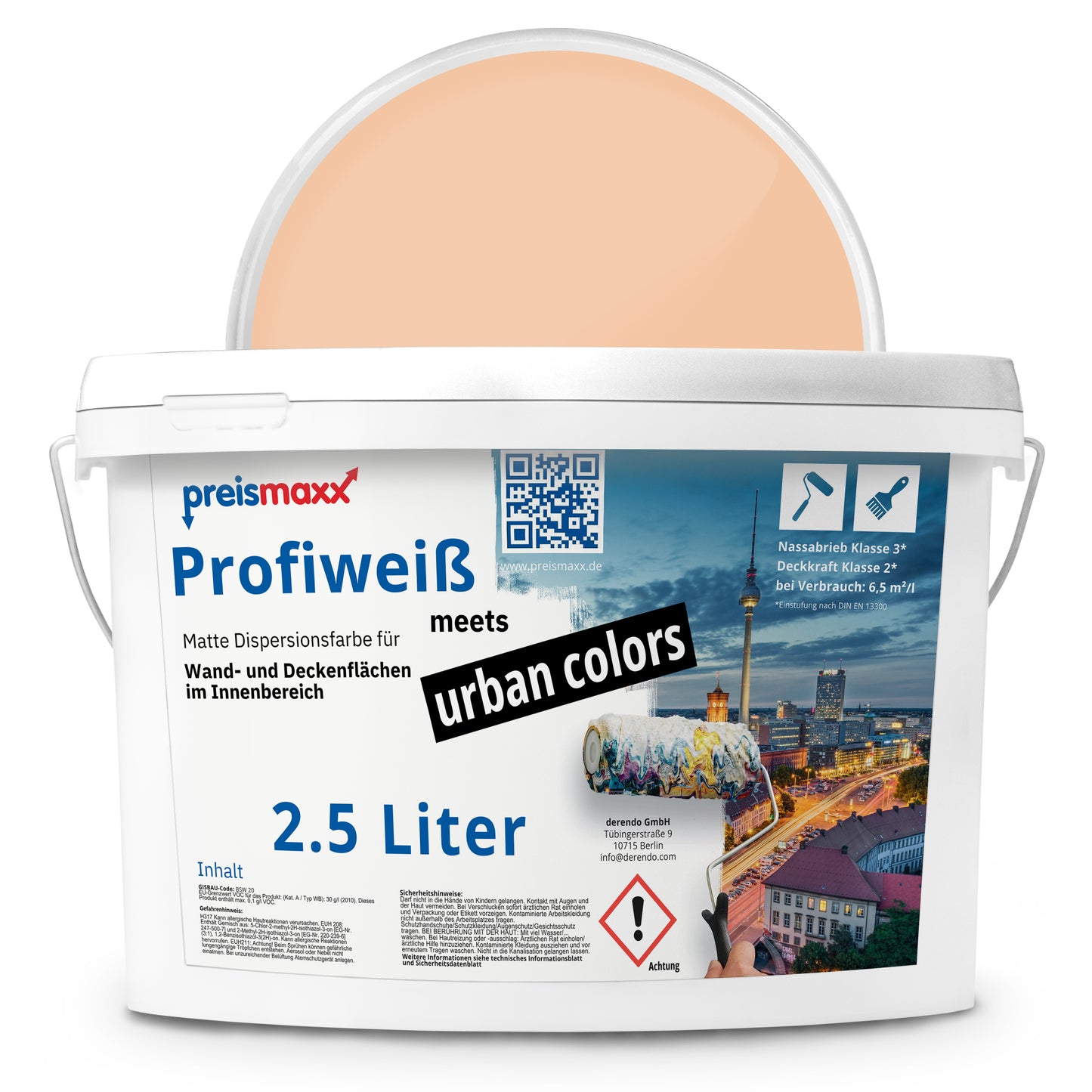 Wandfarbe Profiweiß Orange peach Pfirsich