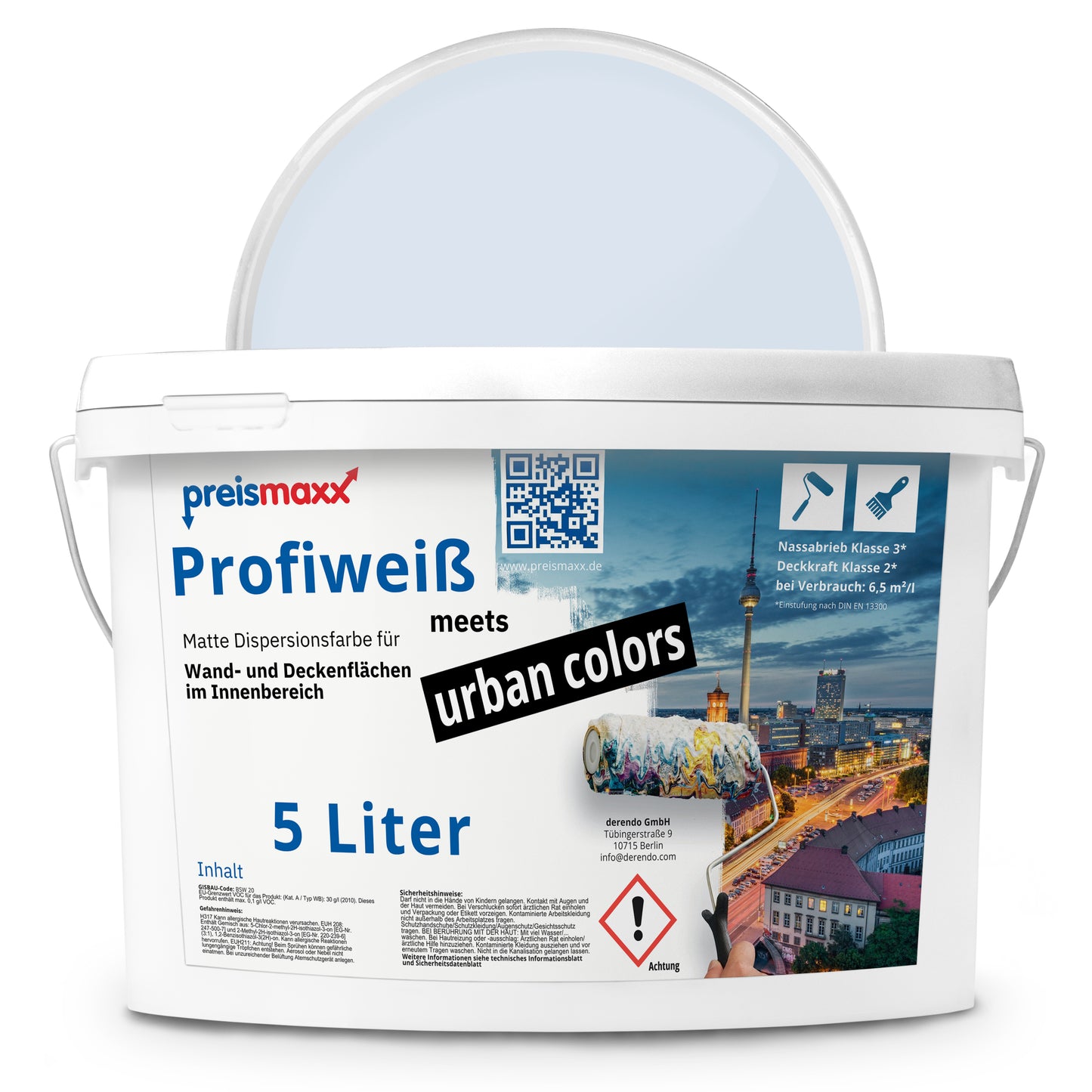 Wandfarbe Profiweiß Blau Alpine-blue Alpinblau