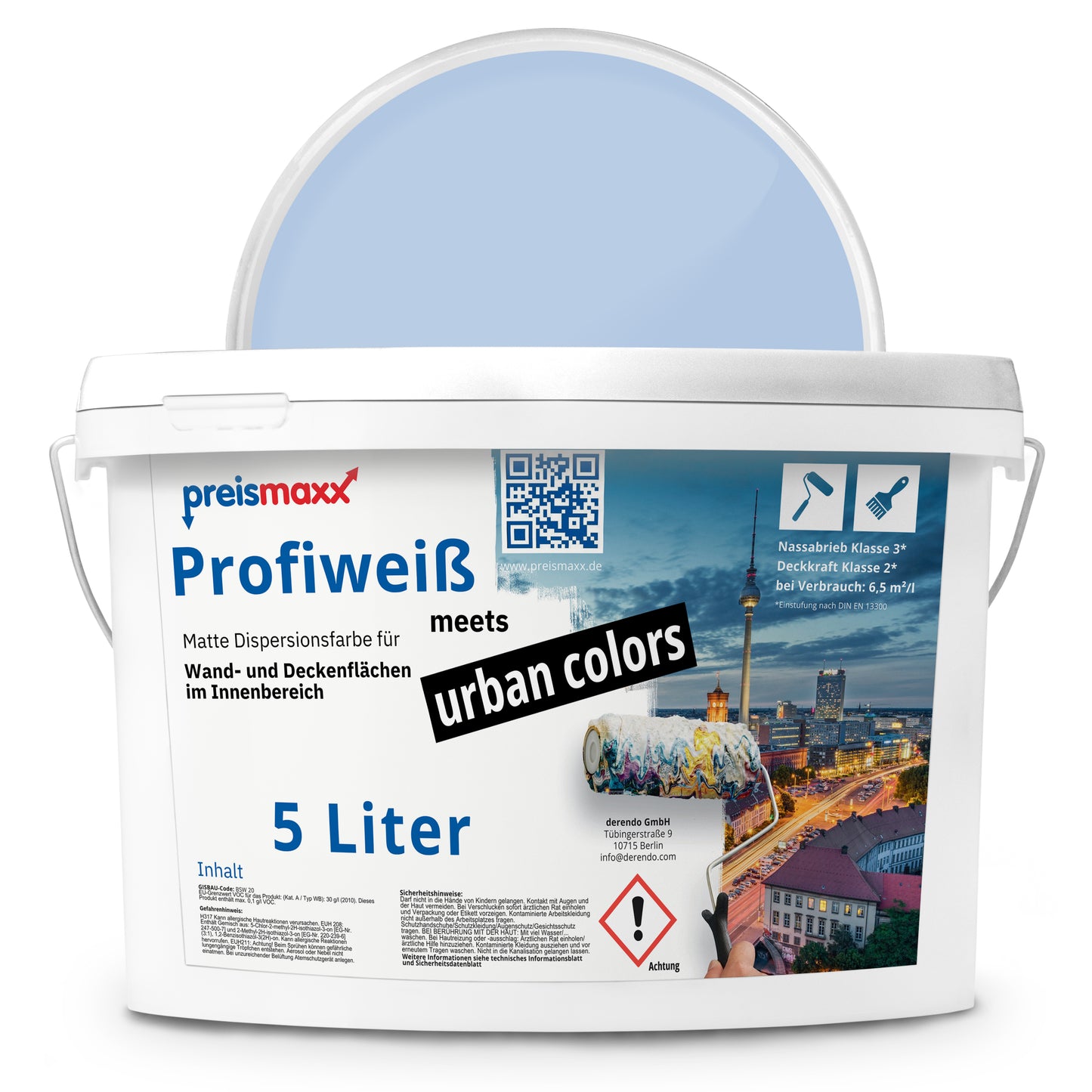 Wandfarbe Profiweiß Blau denim