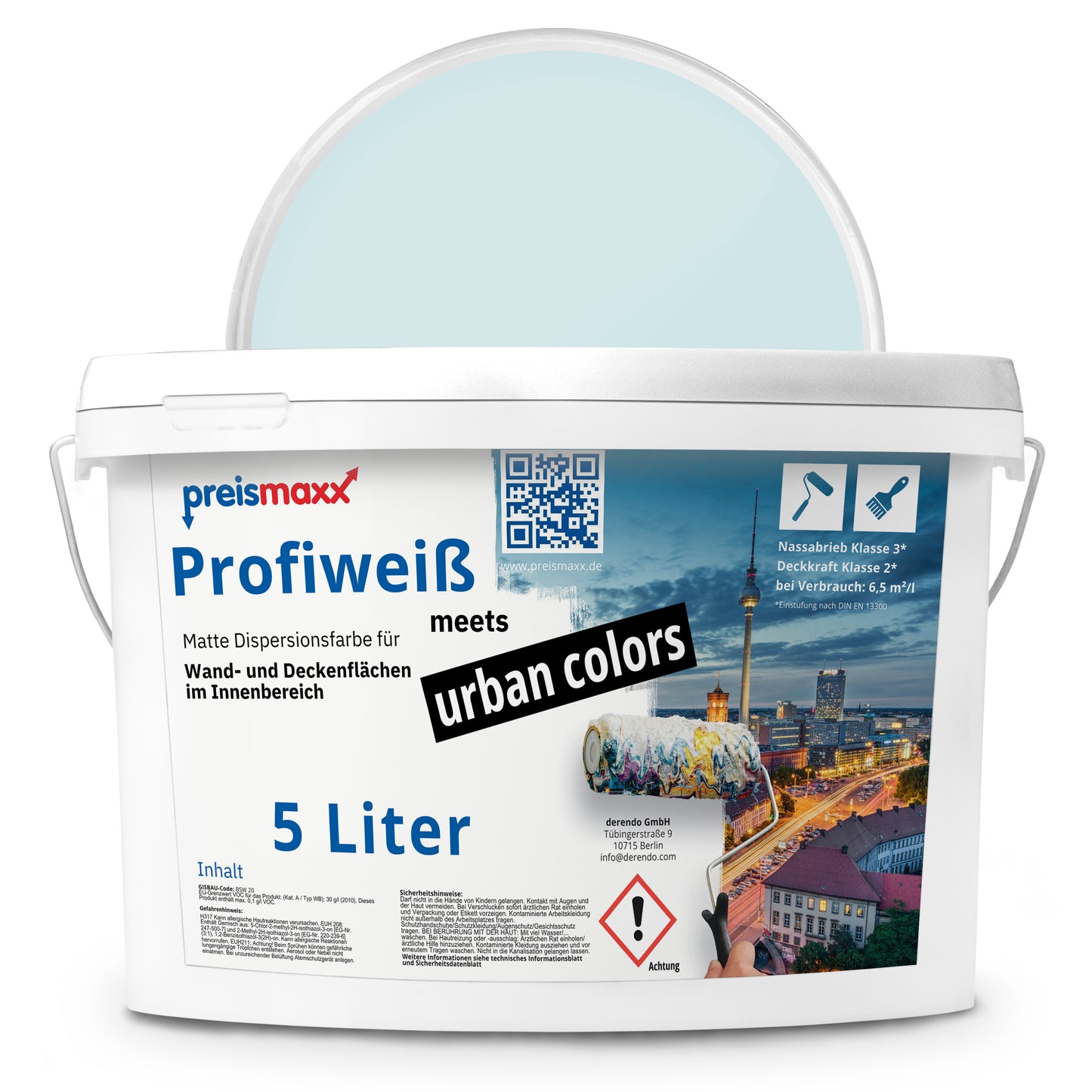 Wandfarbe Profiweiß Blau Sky-blue Himmelblau