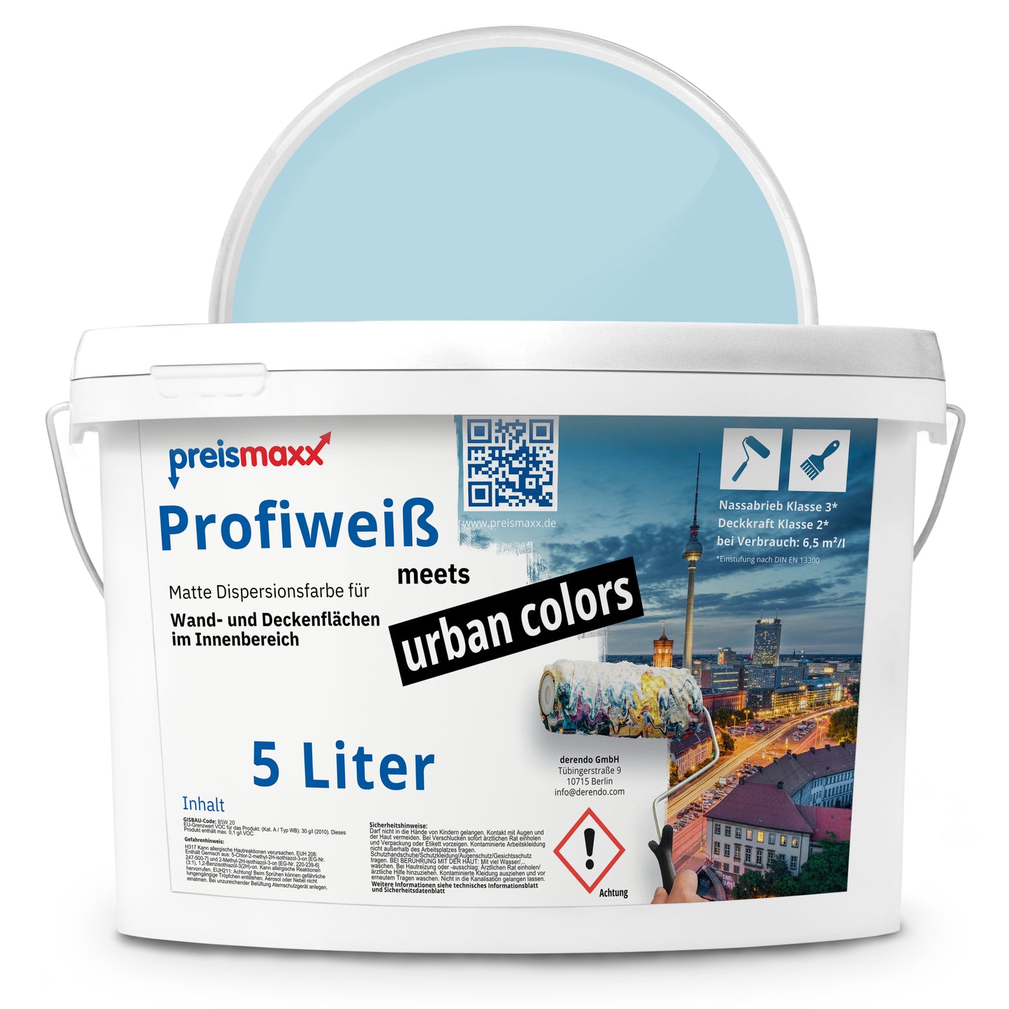 Wandfarbe Profiweiß Blau Maldives-blue Maledivenblau