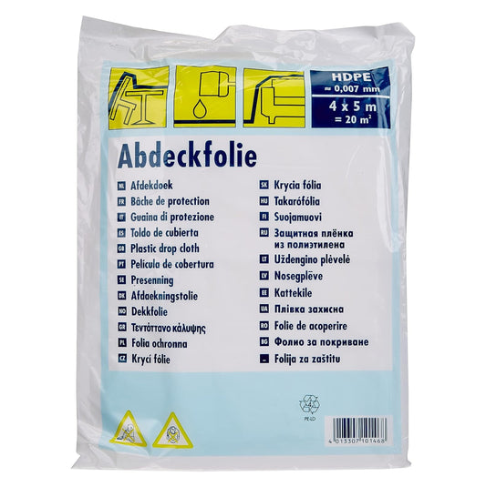 Abdeckfolie Abdeckplane 20m² - 4x5m transparent 7µ