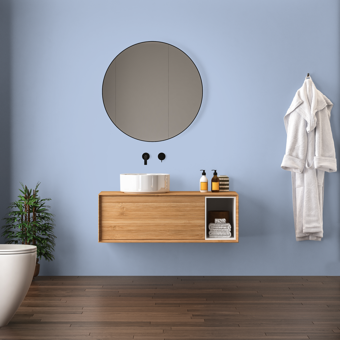 Wandfarbe Profiweiß Blau denim