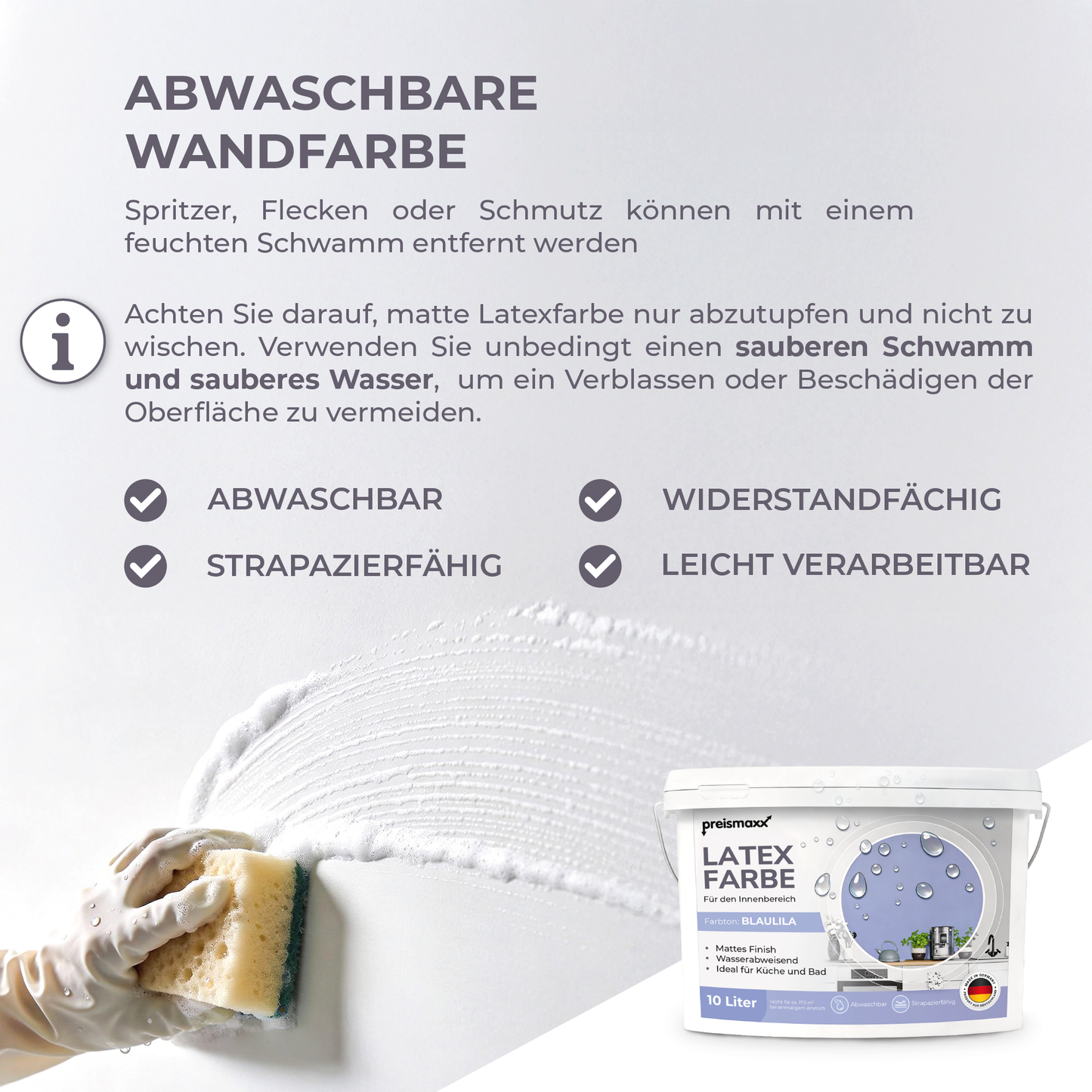 Preismaxx Latexfarbe matt Wandfarbe blau, blaulila