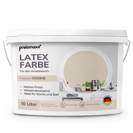 Preismaxx Latexfarbe matt Wandfarbe beige, cookie