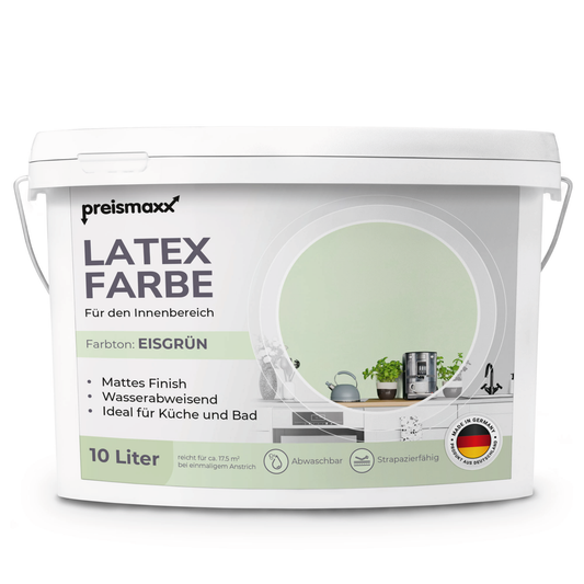 Preismaxx Latexfarbe matt Wandfarbe grün, Eisgrün